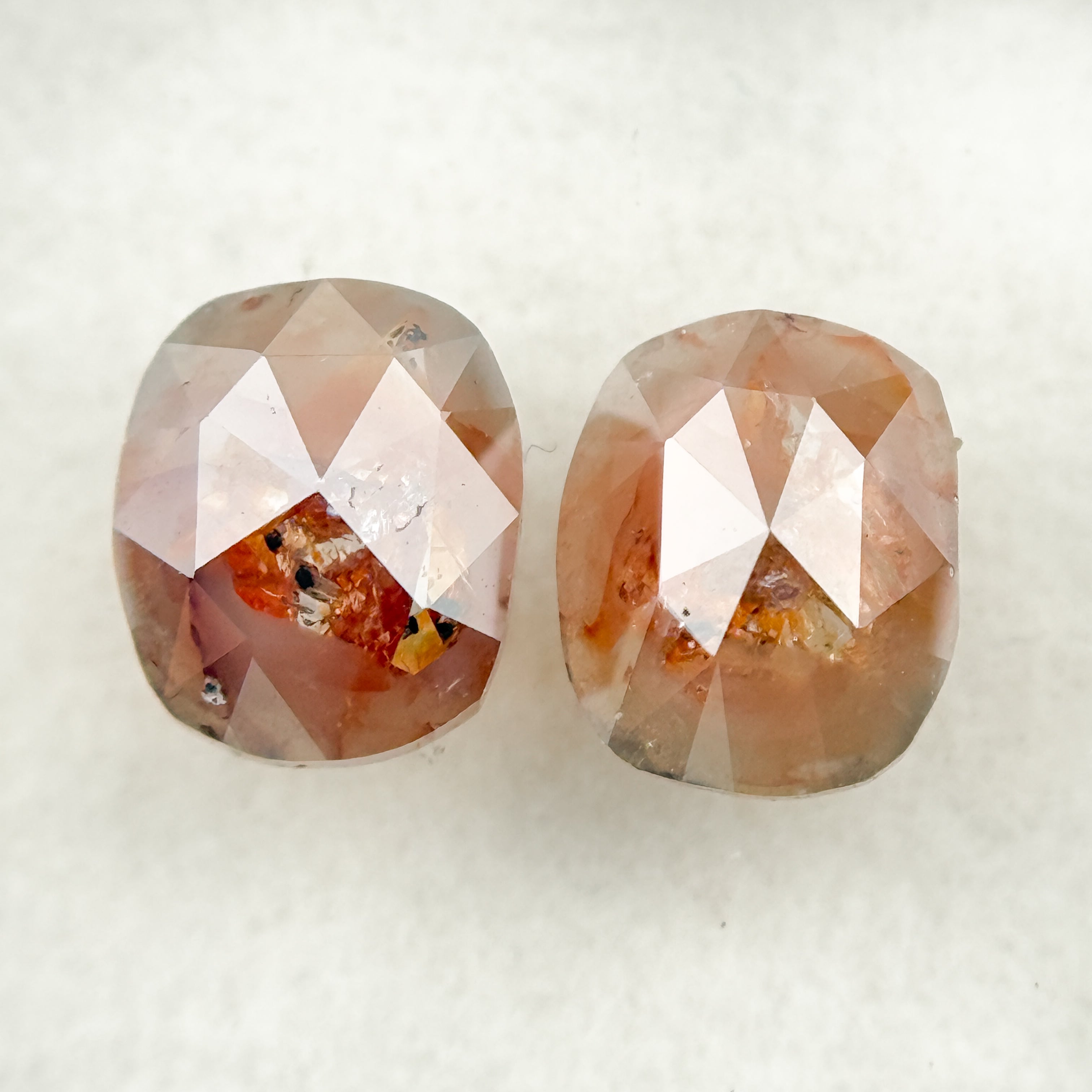 1.72 Ct Oval Rose Cut Red Natural Salt and Pepper Diamond