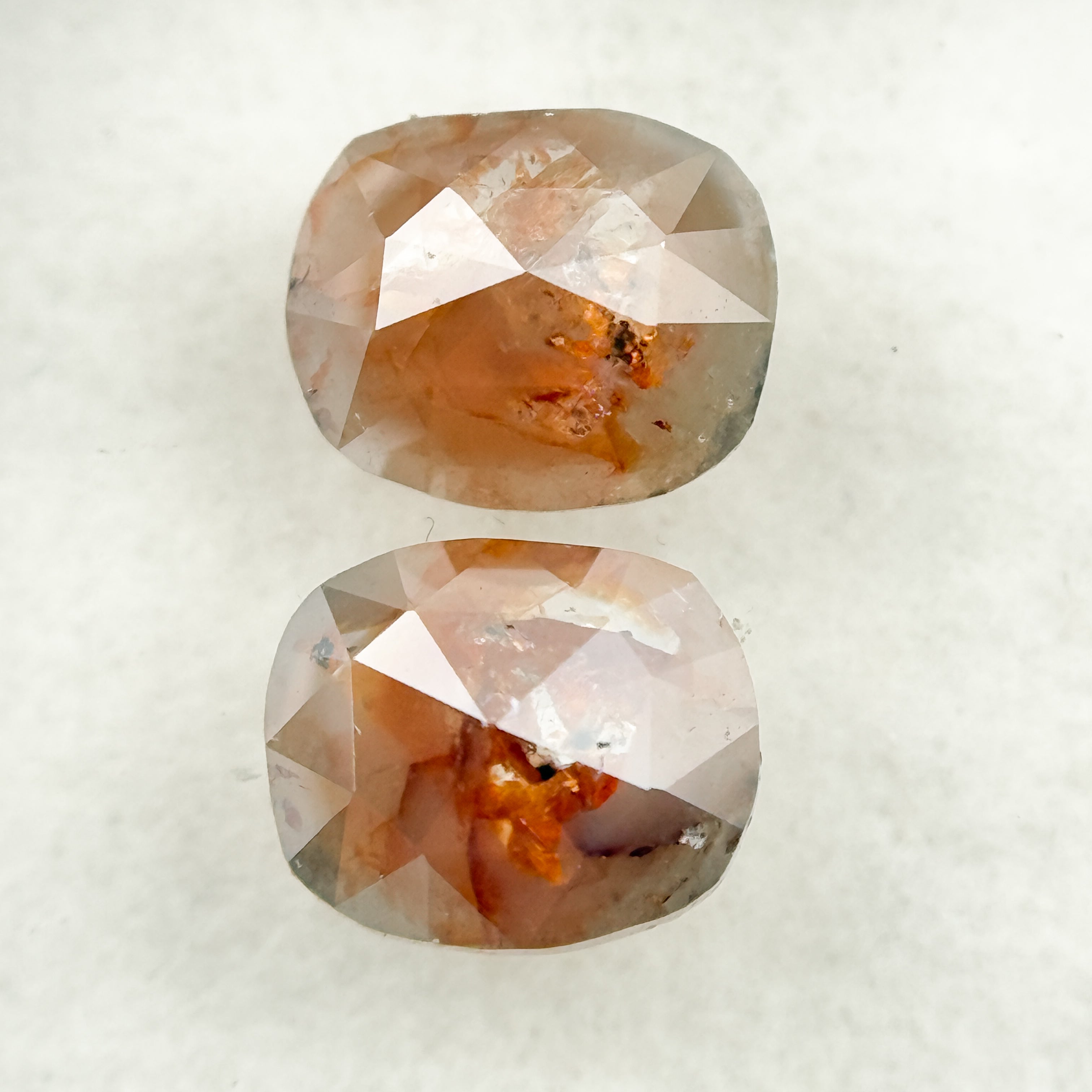 1.72 Ct Oval Rose Cut Red Natural Salt and Pepper Diamond