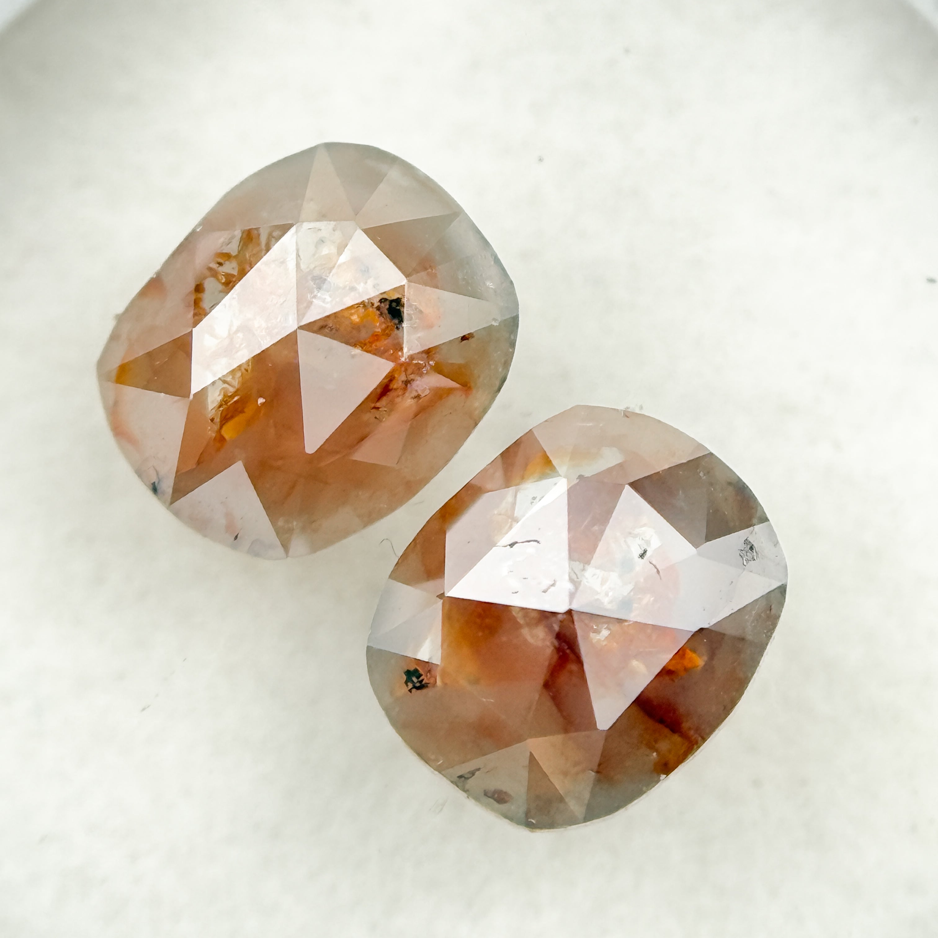 1.72 Ct Oval Rose Cut Red Natural Salt and Pepper Diamond