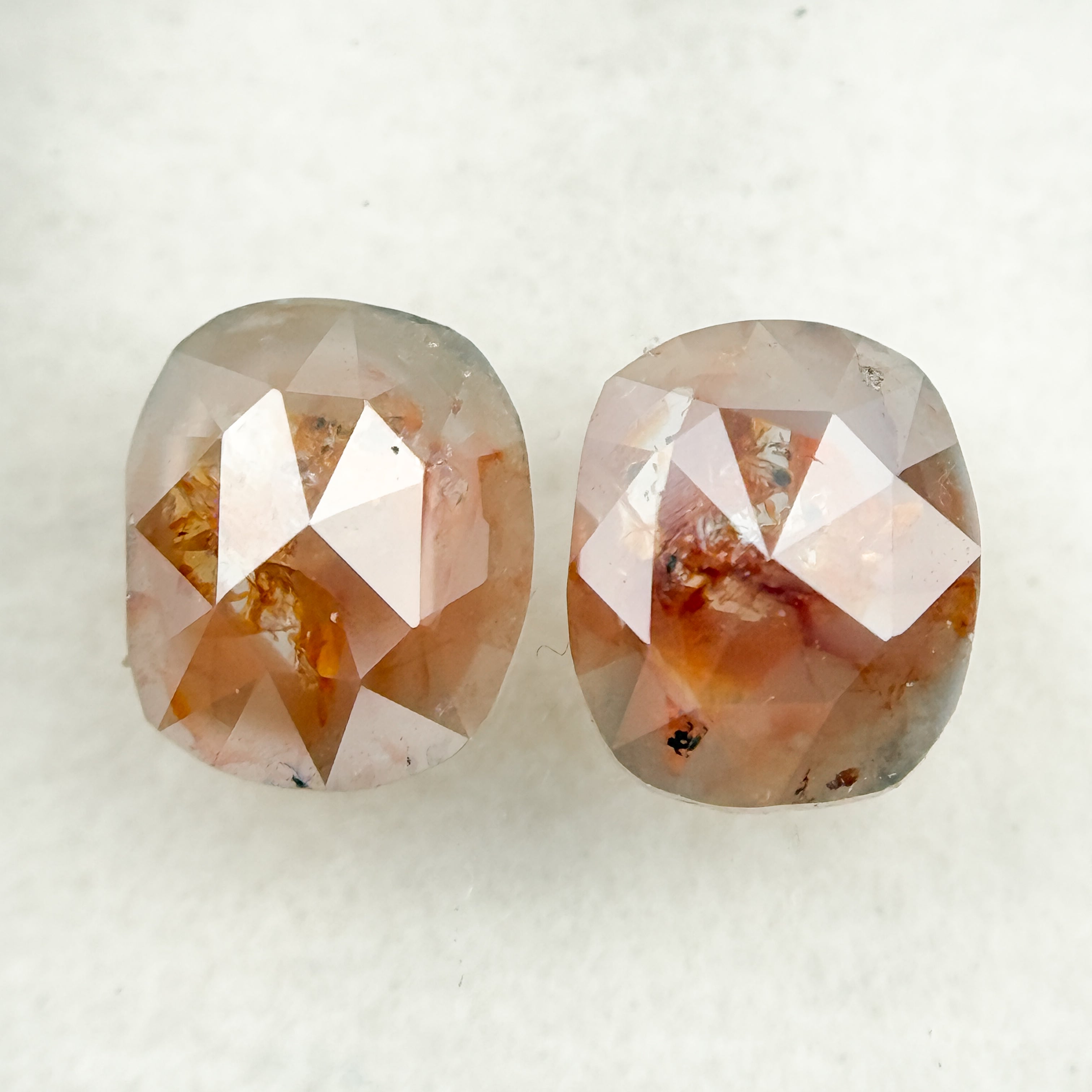 1.72 Ct Oval Rose Cut Red Natural Salt and Pepper Diamond