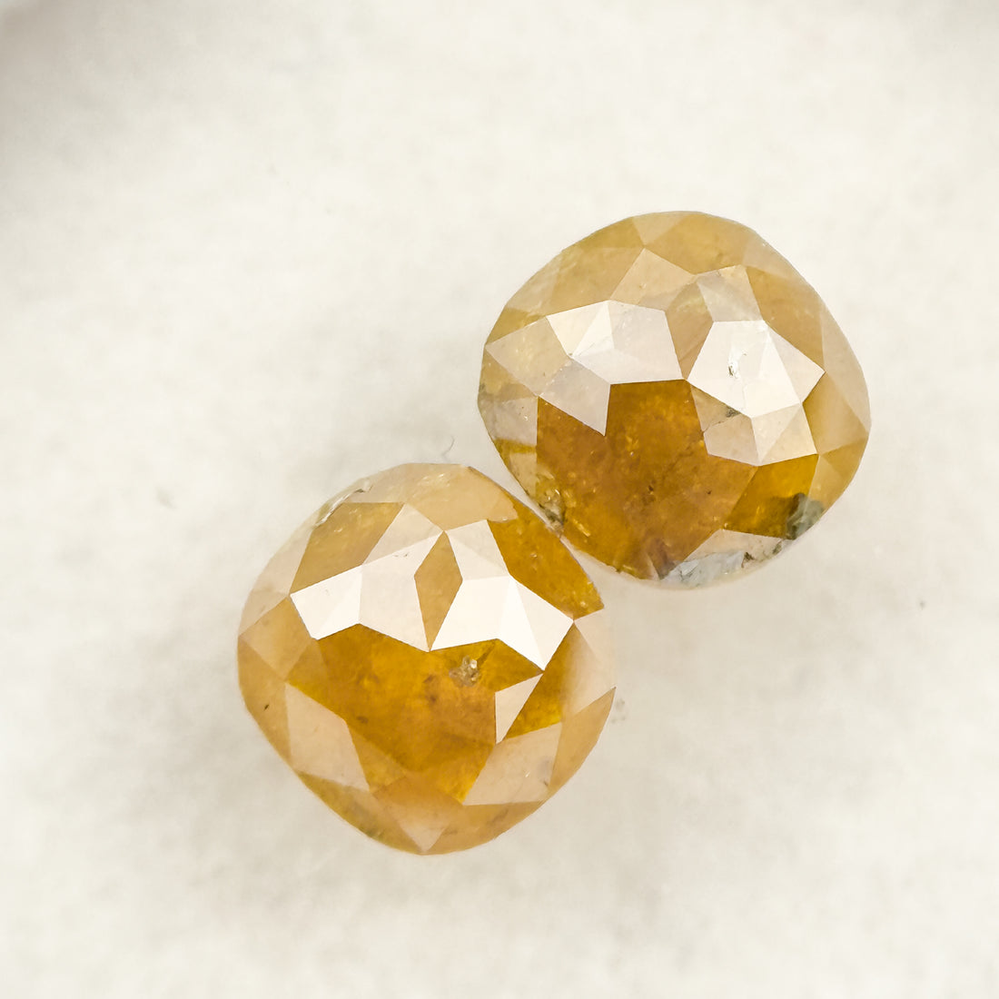 1.27 Ct Oval Rose Cut Yellow Natural Salt and Pepper Diamond