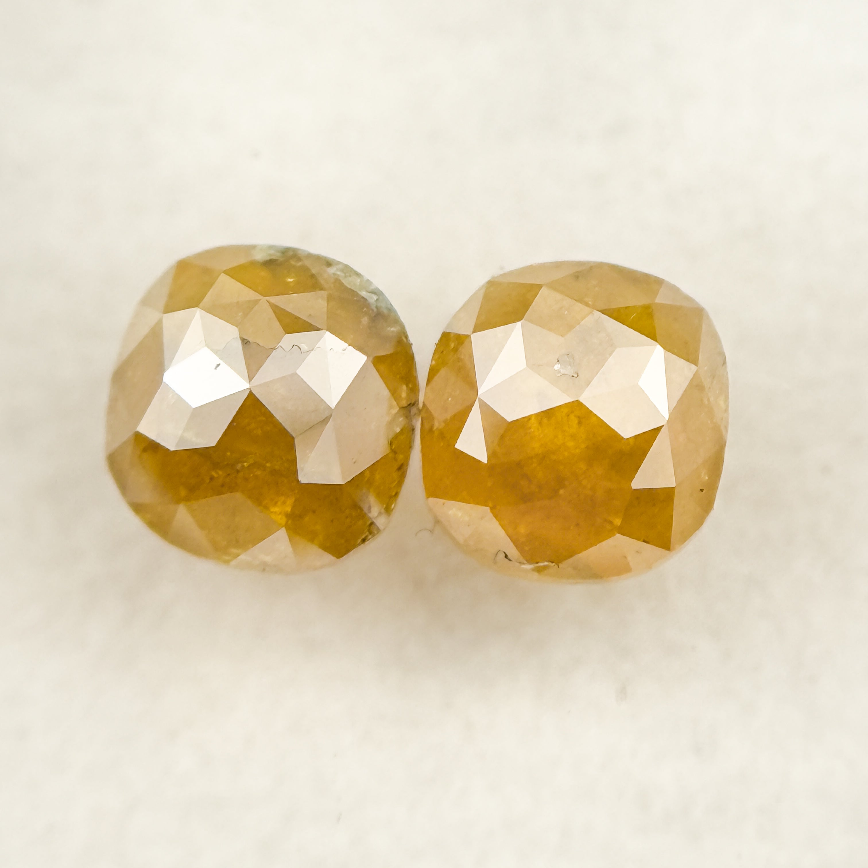 1.27 Ct Oval Rose Cut Yellow Natural Salt and Pepper Diamond