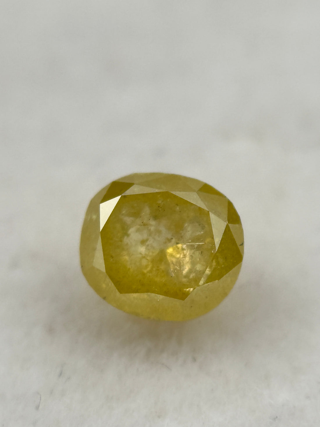 0.70 Ct Cushion Rose Cut Yellow Natural Fancy Diamond