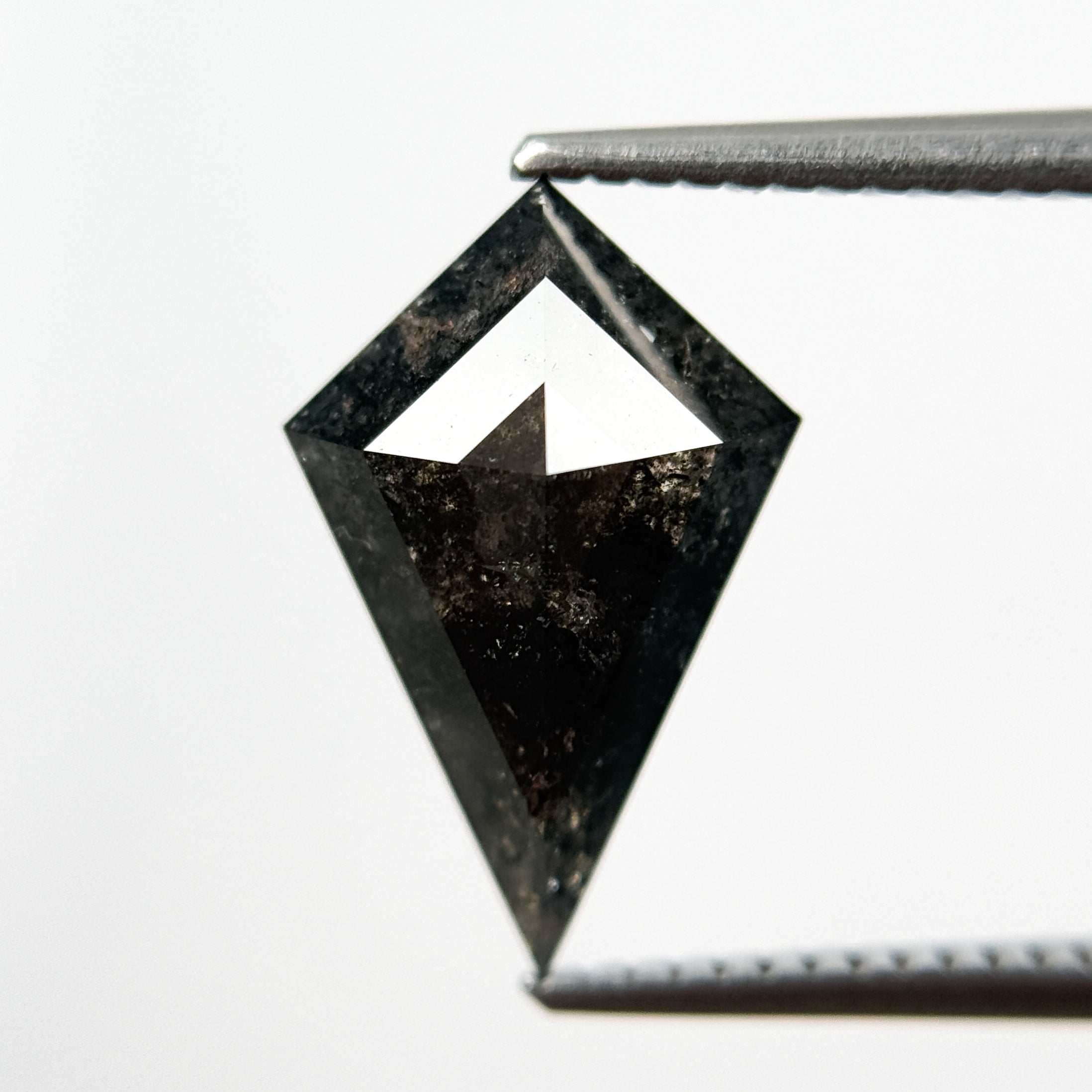 3.11 Ct Kite Rose Cut Grey Natural Salt and Pepper Diamond
