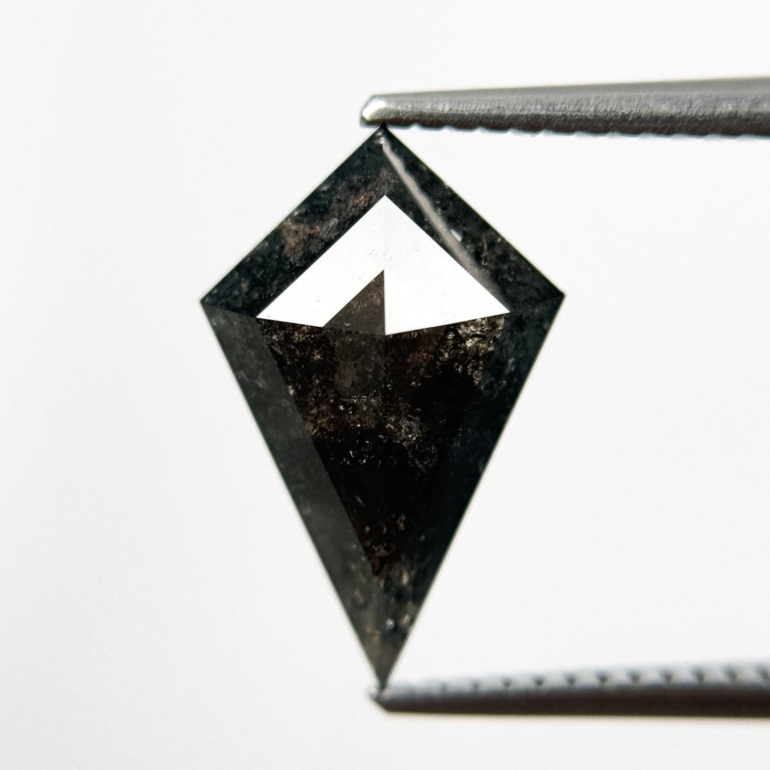 3.11 Ct Kite Rose Cut Grey Natural Salt and Pepper Diamond
