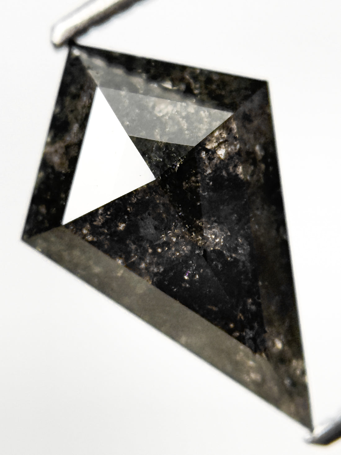 3.11 Ct Kite Rose Cut Grey Natural Salt and Pepper Diamond