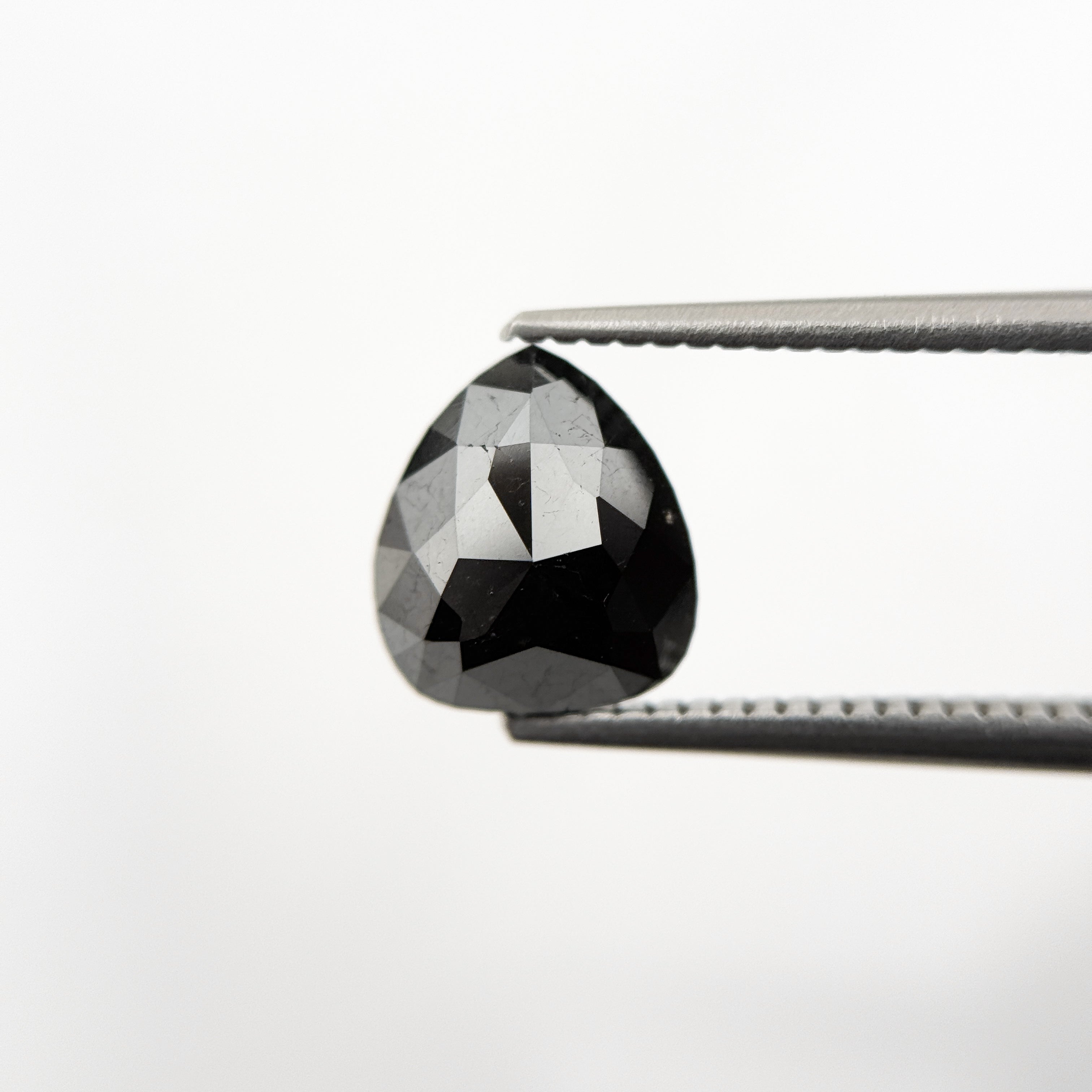 2.42 Ct Pear Rose Cut Black Natural Fancy Diamond