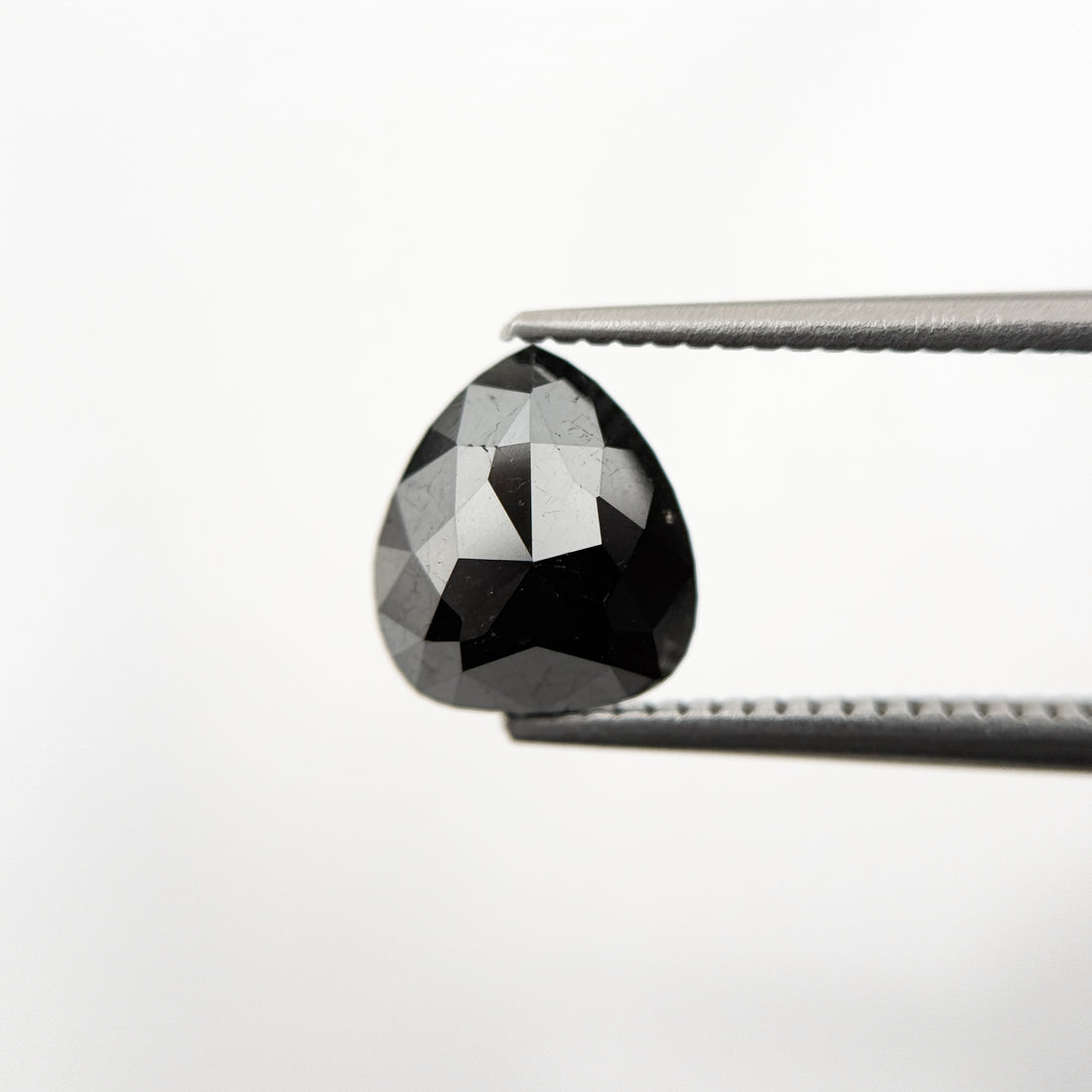 2.42 Ct Pear Rose Cut Black Natural Fancy Diamond