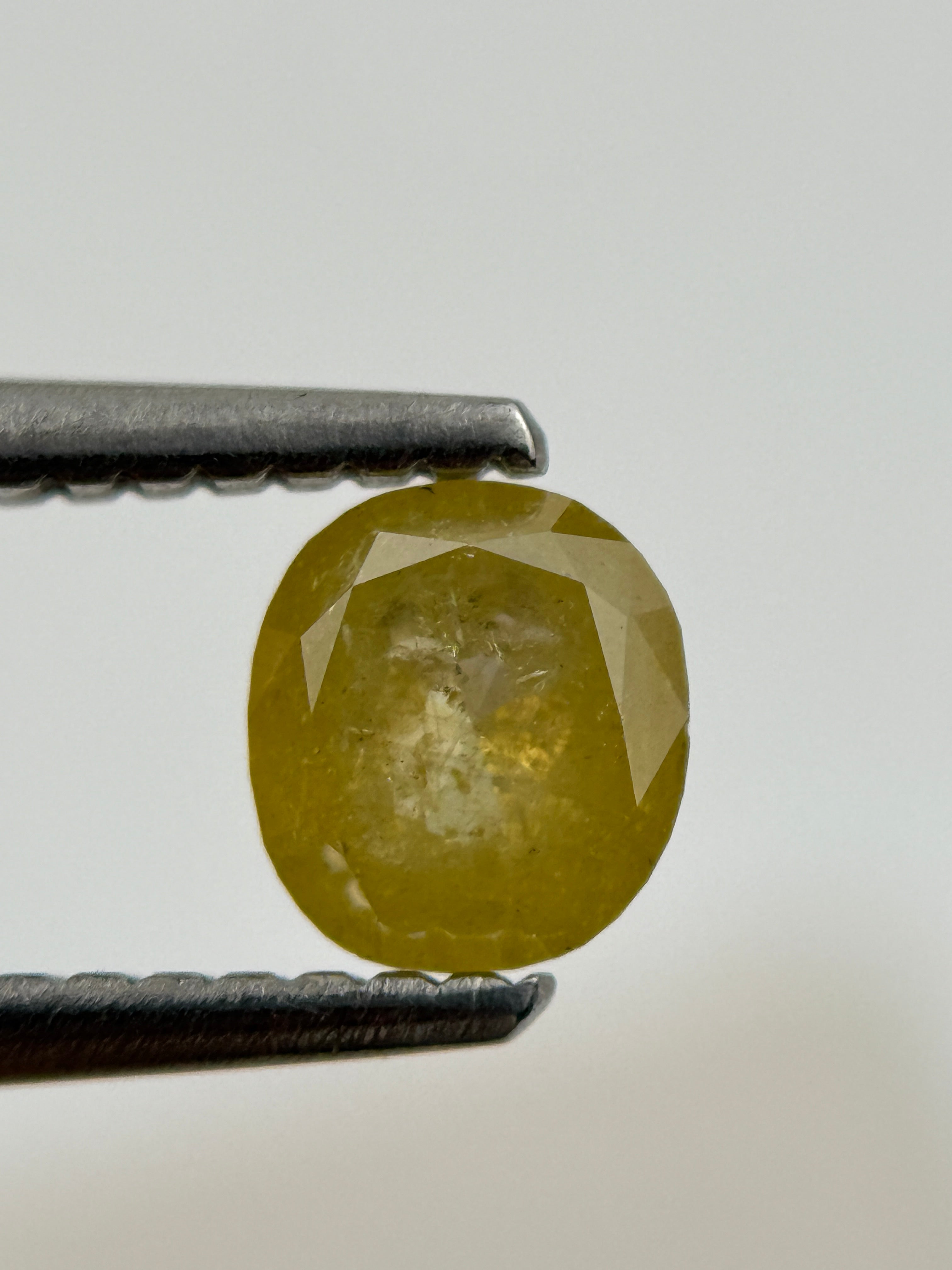 0.70 Ct Cushion Rose Cut Yellow Natural Fancy Diamond