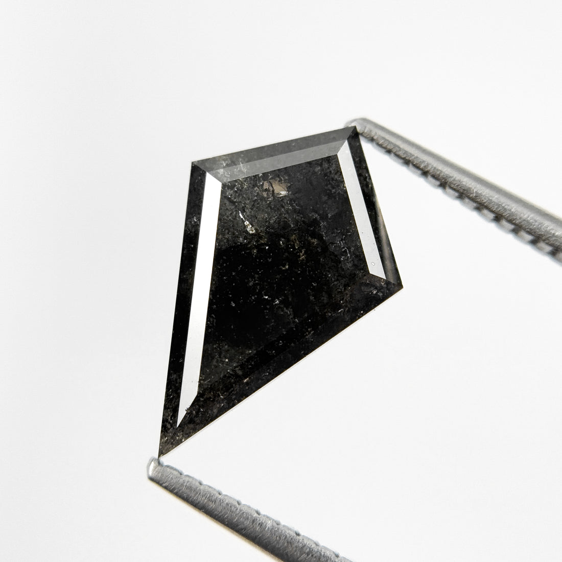 3.11 Ct Kite Rose Cut Grey Natural Salt and Pepper Diamond