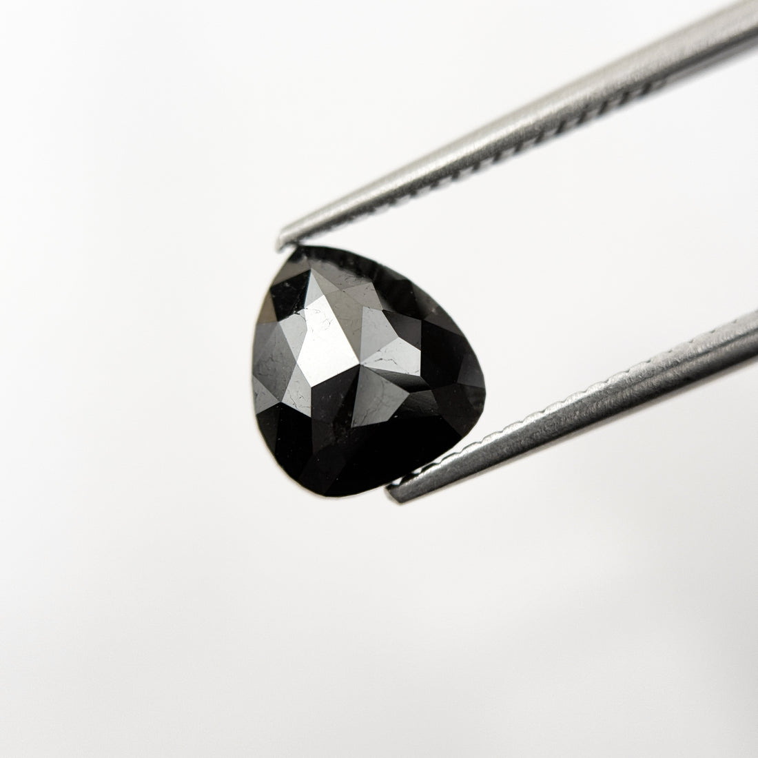 2.42 Ct Pear Rose Cut Black Natural Fancy Diamond