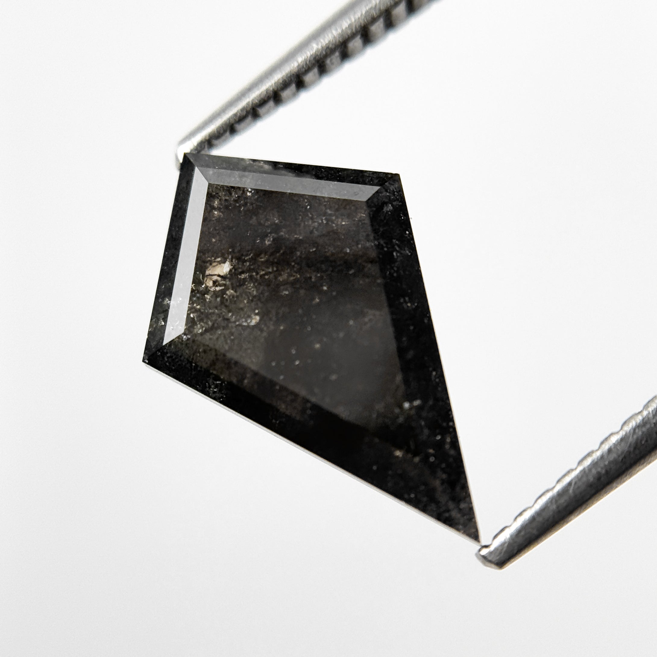 3.11 Ct Kite Rose Cut Grey Natural Salt and Pepper Diamond