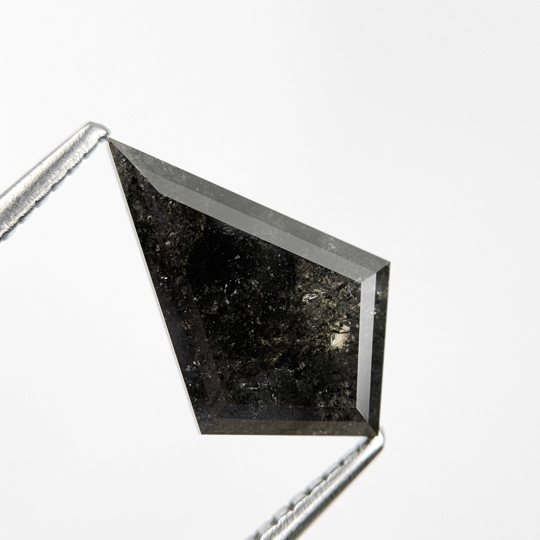 3.11 Ct Kite Rose Cut Grey Natural Salt and Pepper Diamond