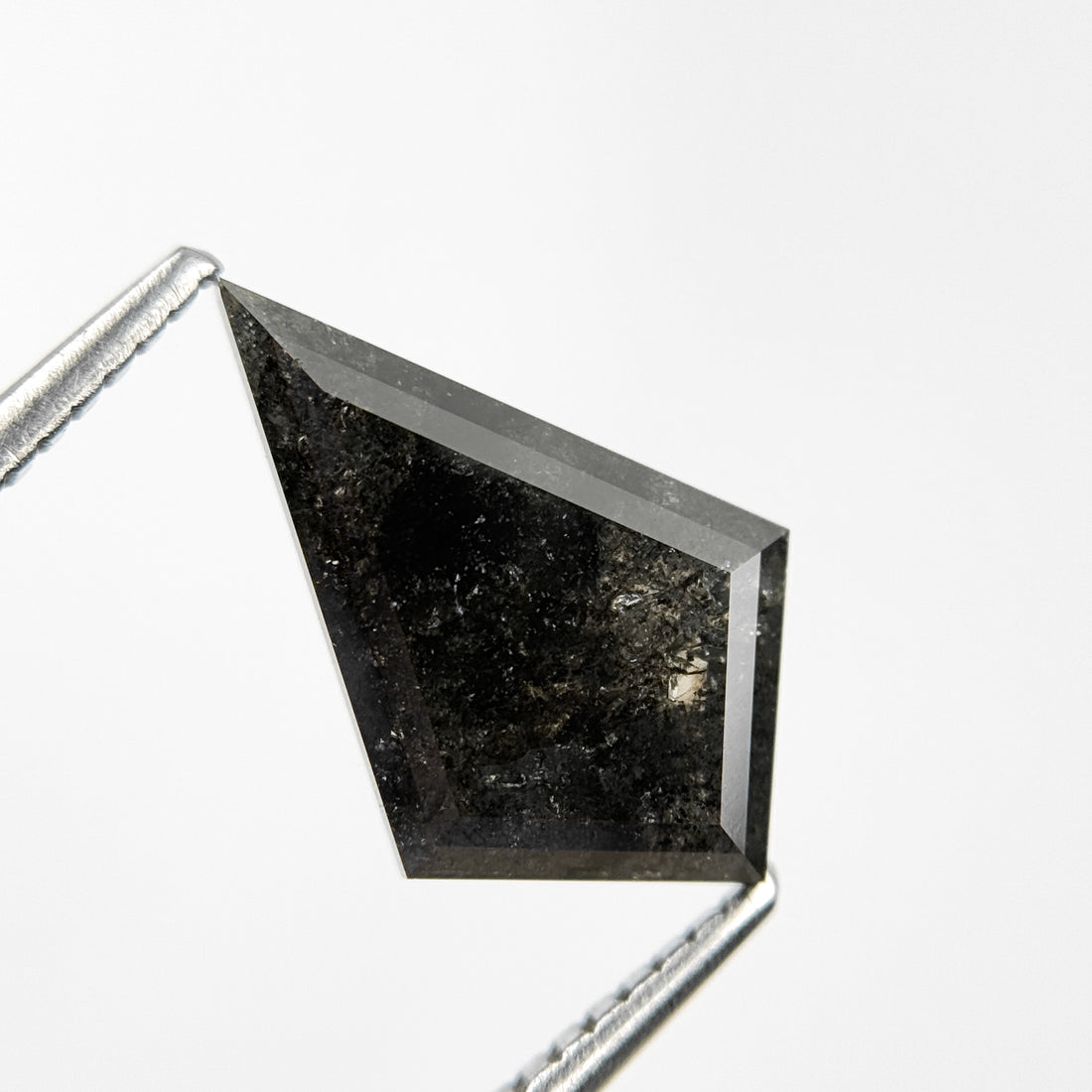 3.11 Ct Kite Rose Cut Grey Natural Salt and Pepper Diamond