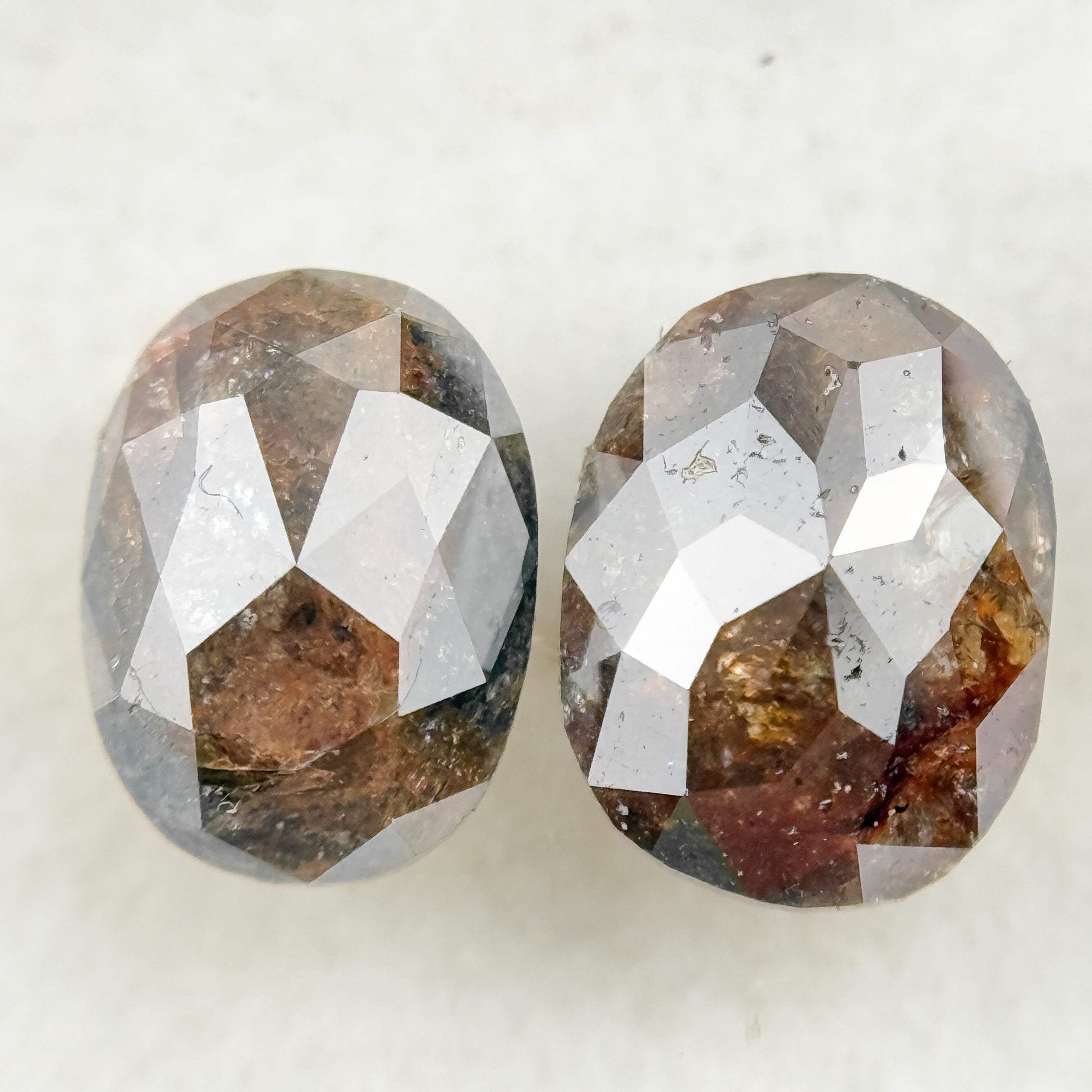 1.86 Ct Oval Rose Cut Red Natural Salt and Pepper Diamond