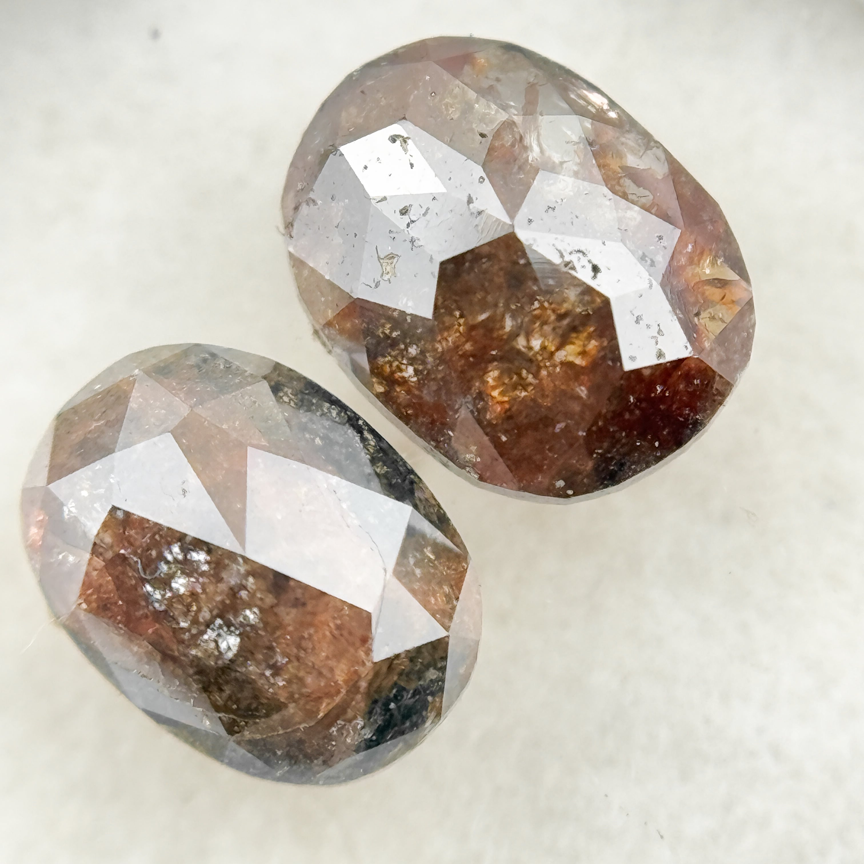 1.86 Ct Oval Rose Cut Red Natural Salt and Pepper Diamond