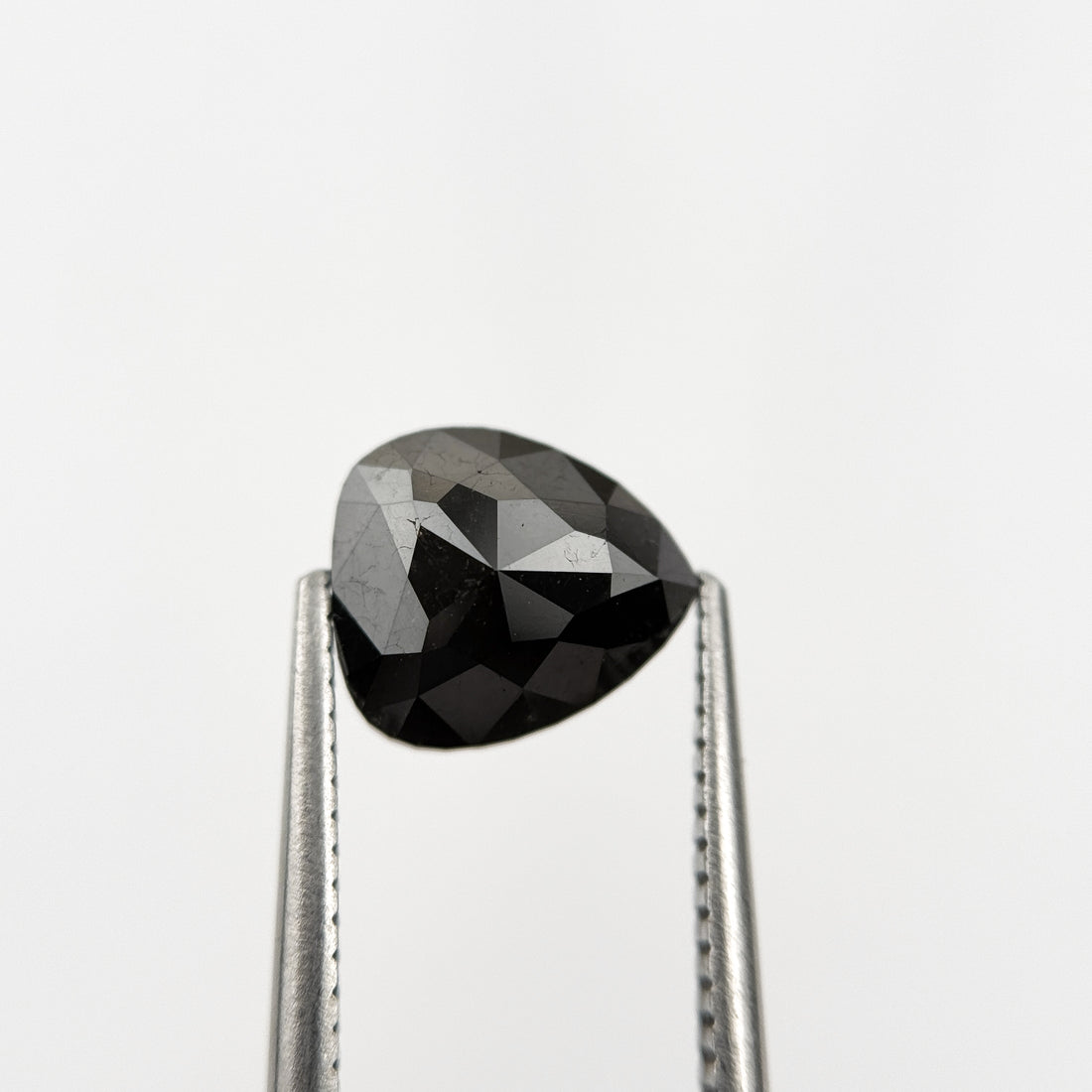 2.42 Ct Pear Rose Cut Black Natural Fancy Diamond