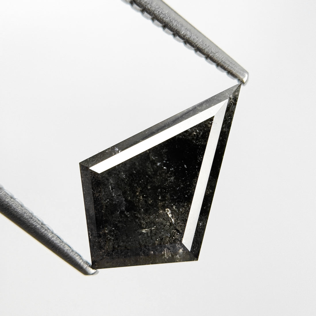3.11 Ct Kite Rose Cut Grey Natural Salt and Pepper Diamond