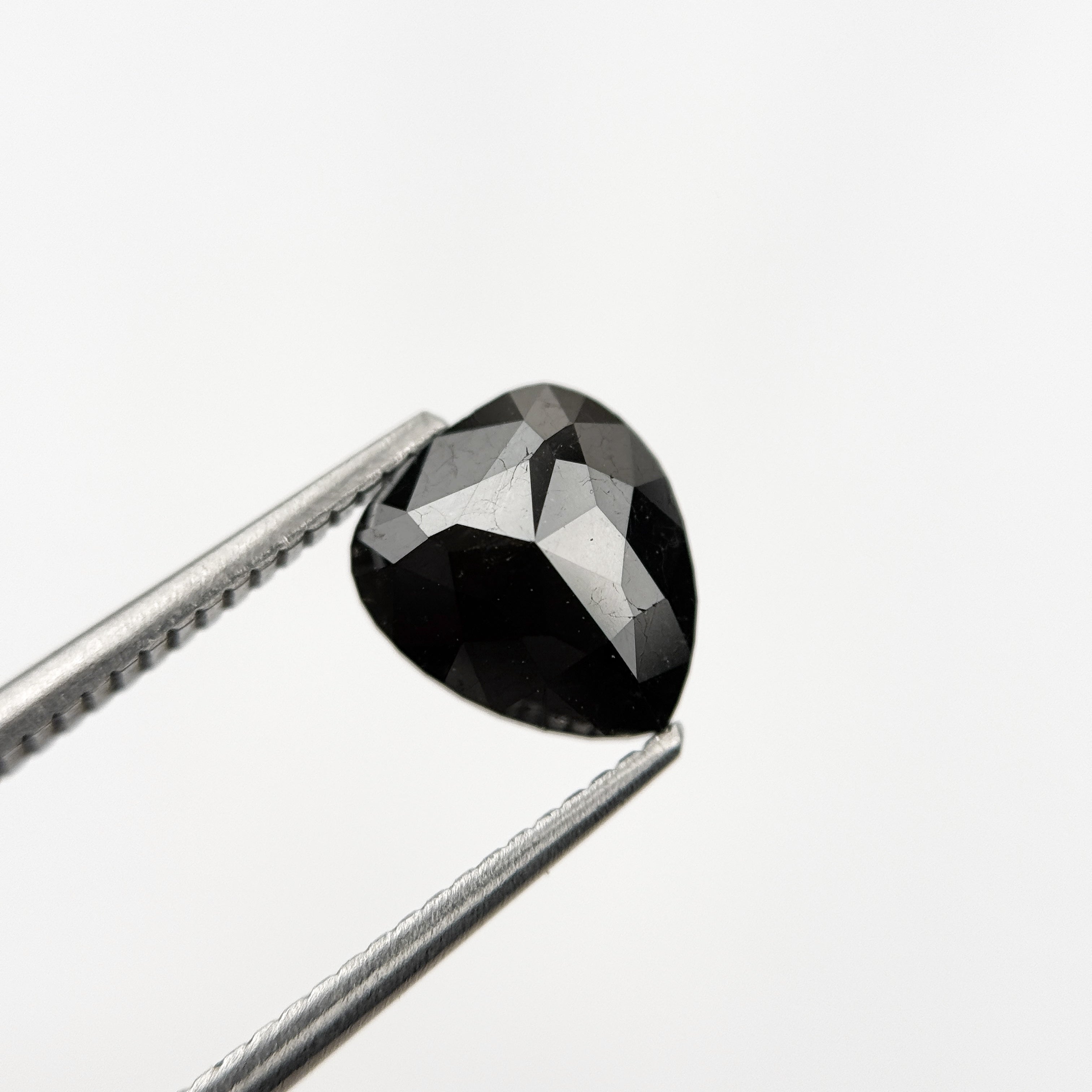 2.42 Ct Pear Rose Cut Black Natural Fancy Diamond