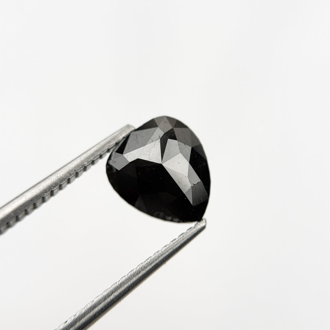 2.42 Ct Pear Rose Cut Black Natural Fancy Diamond