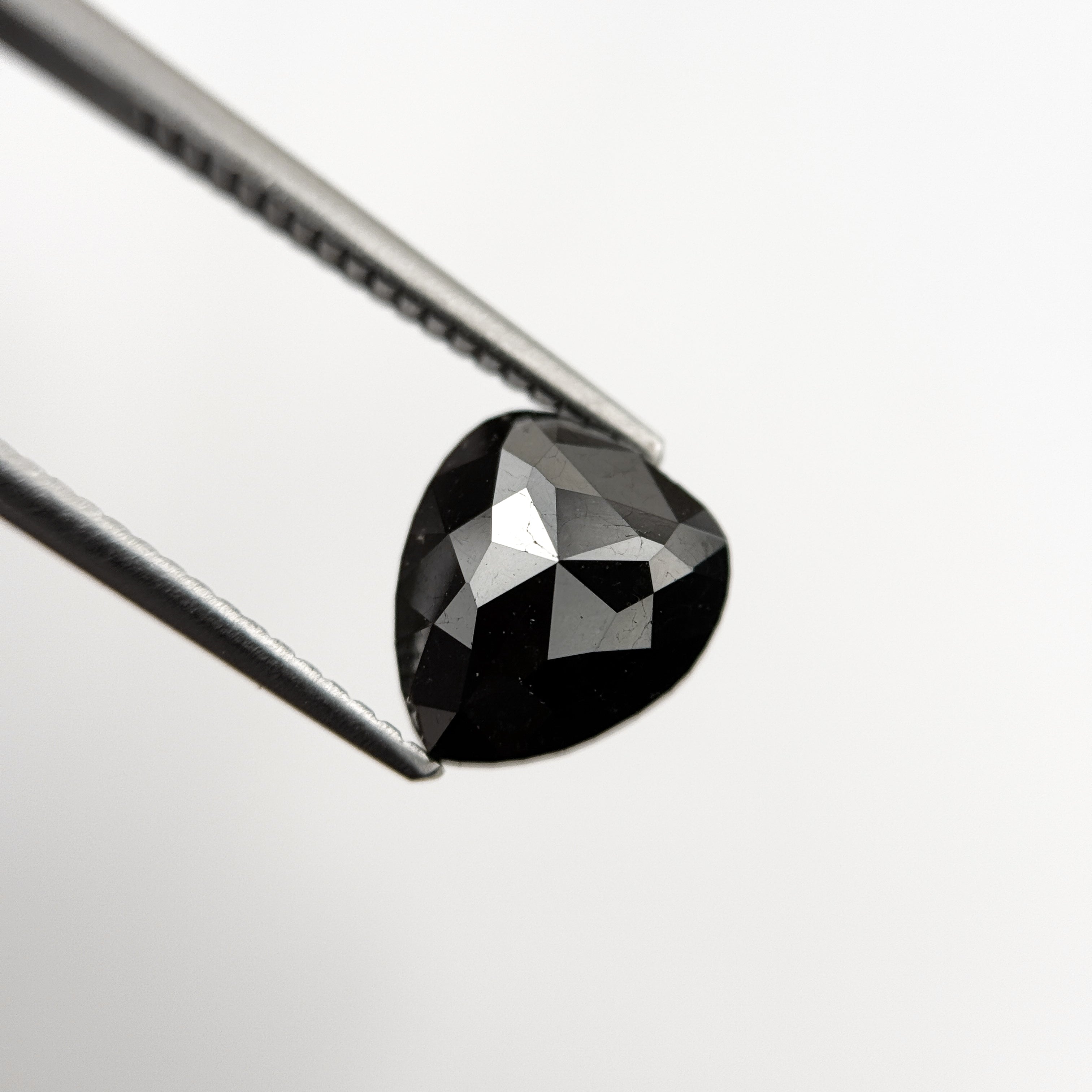2.42 Ct Pear Rose Cut Black Natural Fancy Diamond
