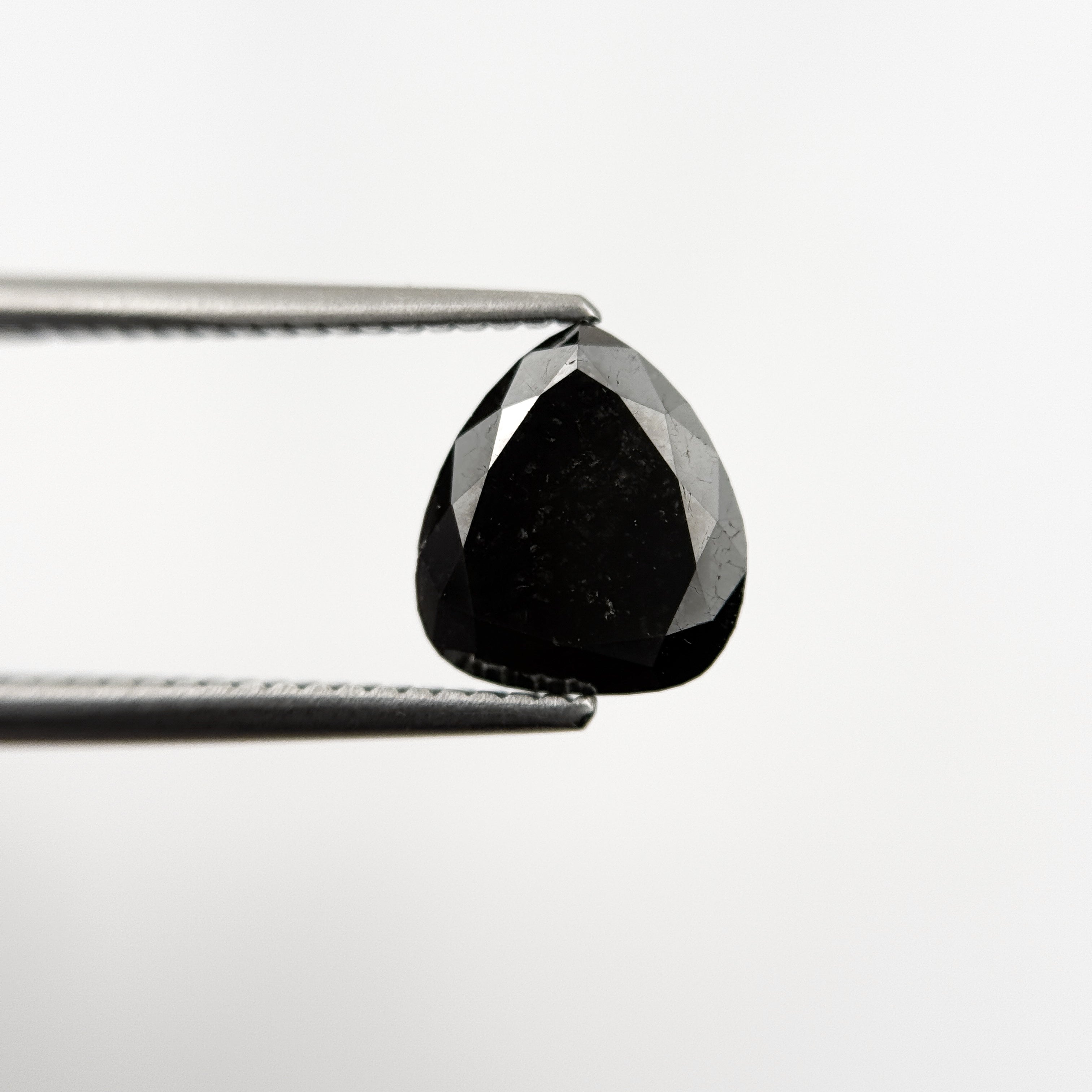 2.42 Ct Pear Rose Cut Black Natural Fancy Diamond