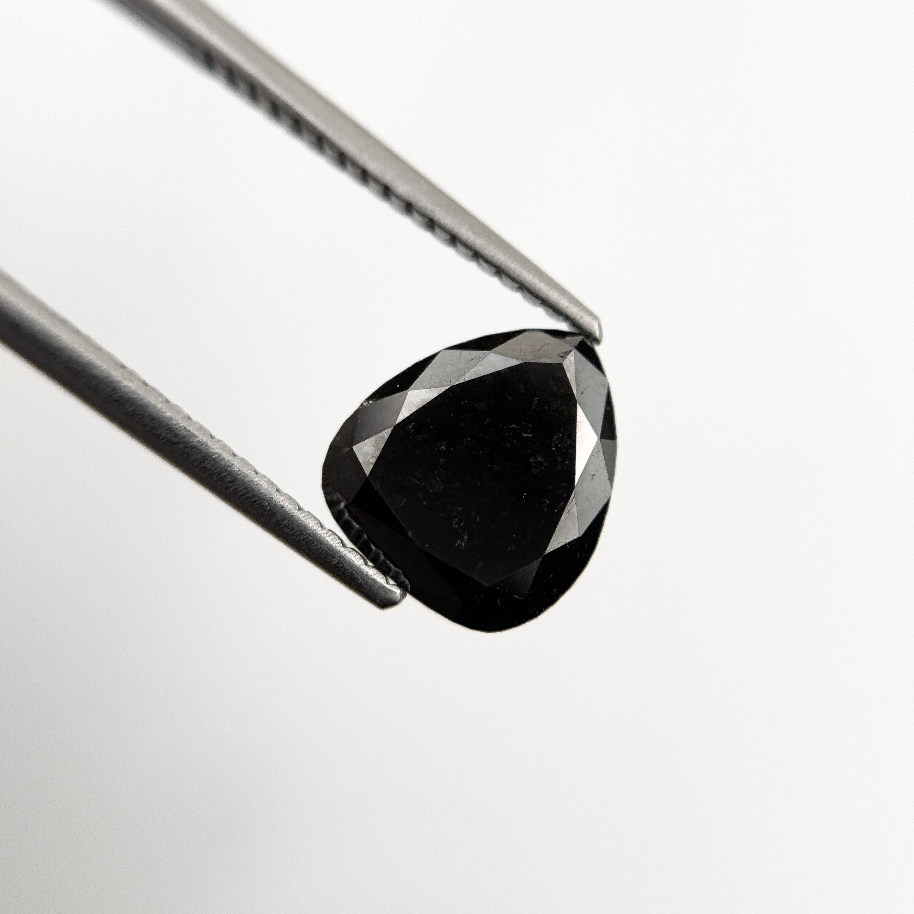 2.42 Ct Pear Rose Cut Black Natural Fancy Diamond