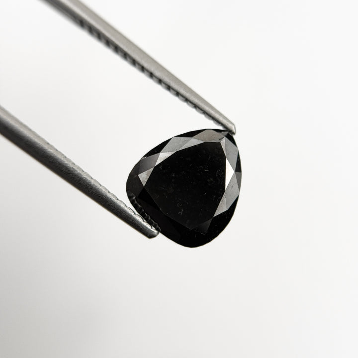 2.42 Ct Pear Rose Cut Black Natural Fancy Diamond