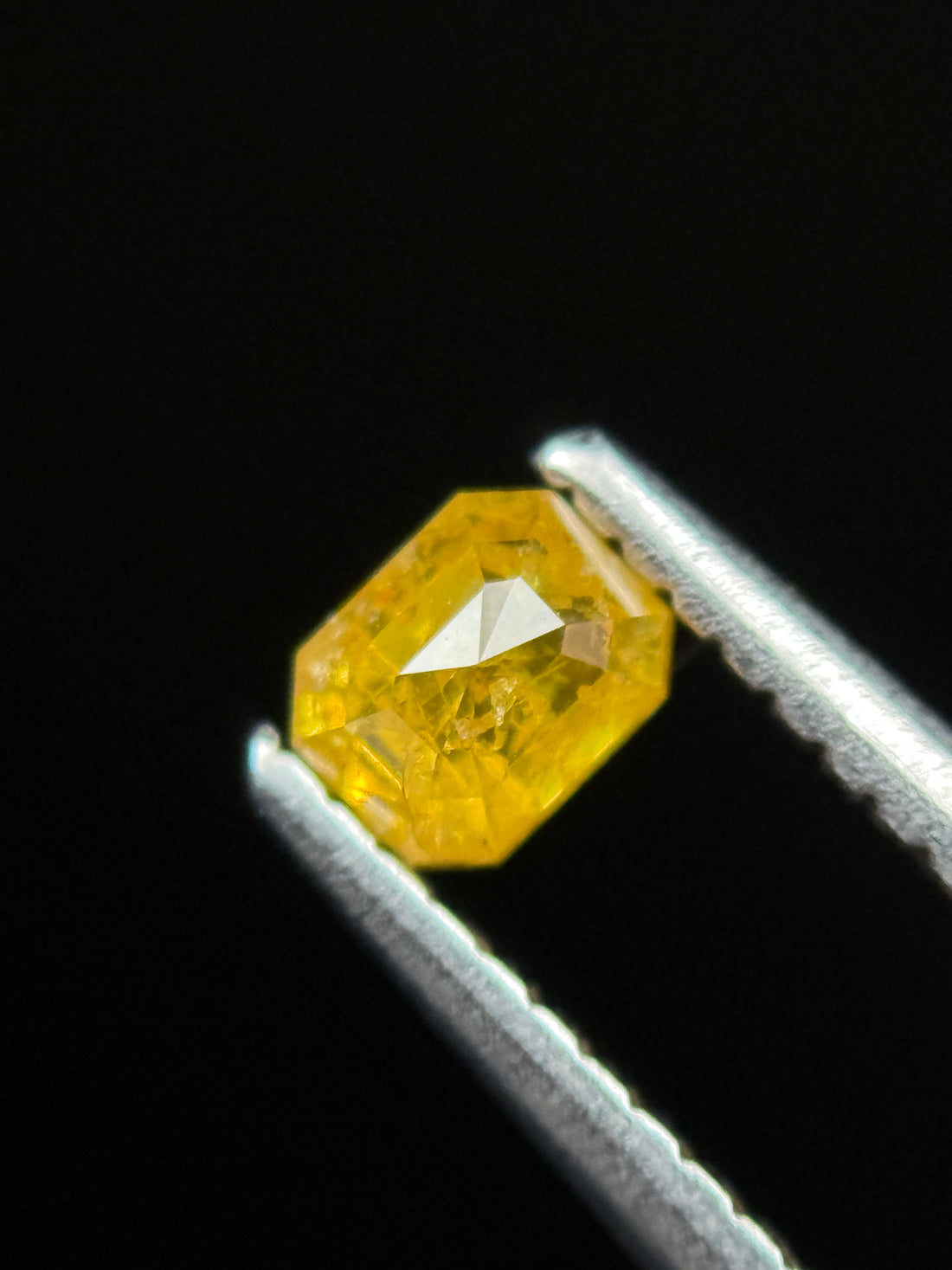 0.35 Ct Emerald Rose Cut Yellow Natural Galaxy Diamond