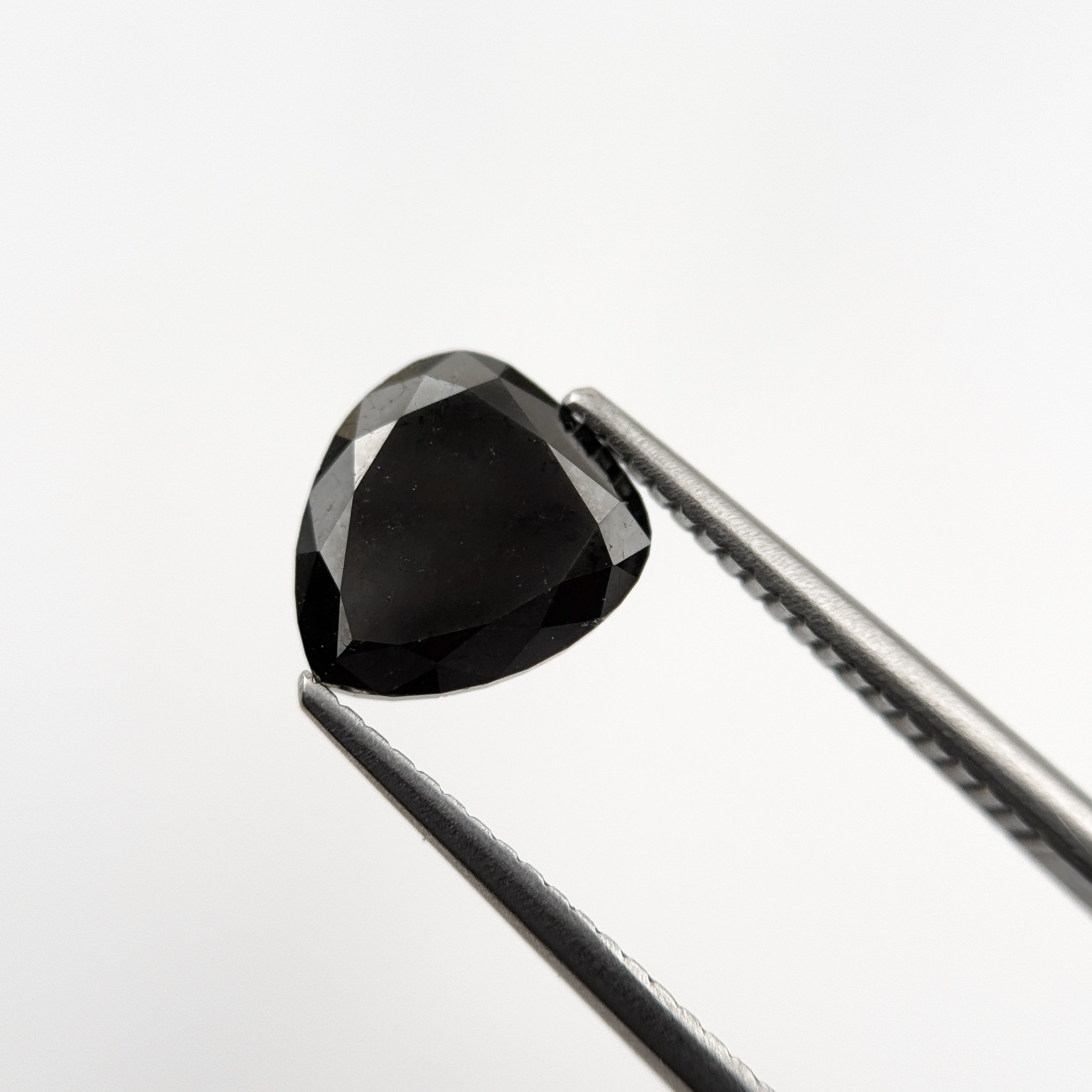 2.42 Ct Pear Rose Cut Black Natural Fancy Diamond