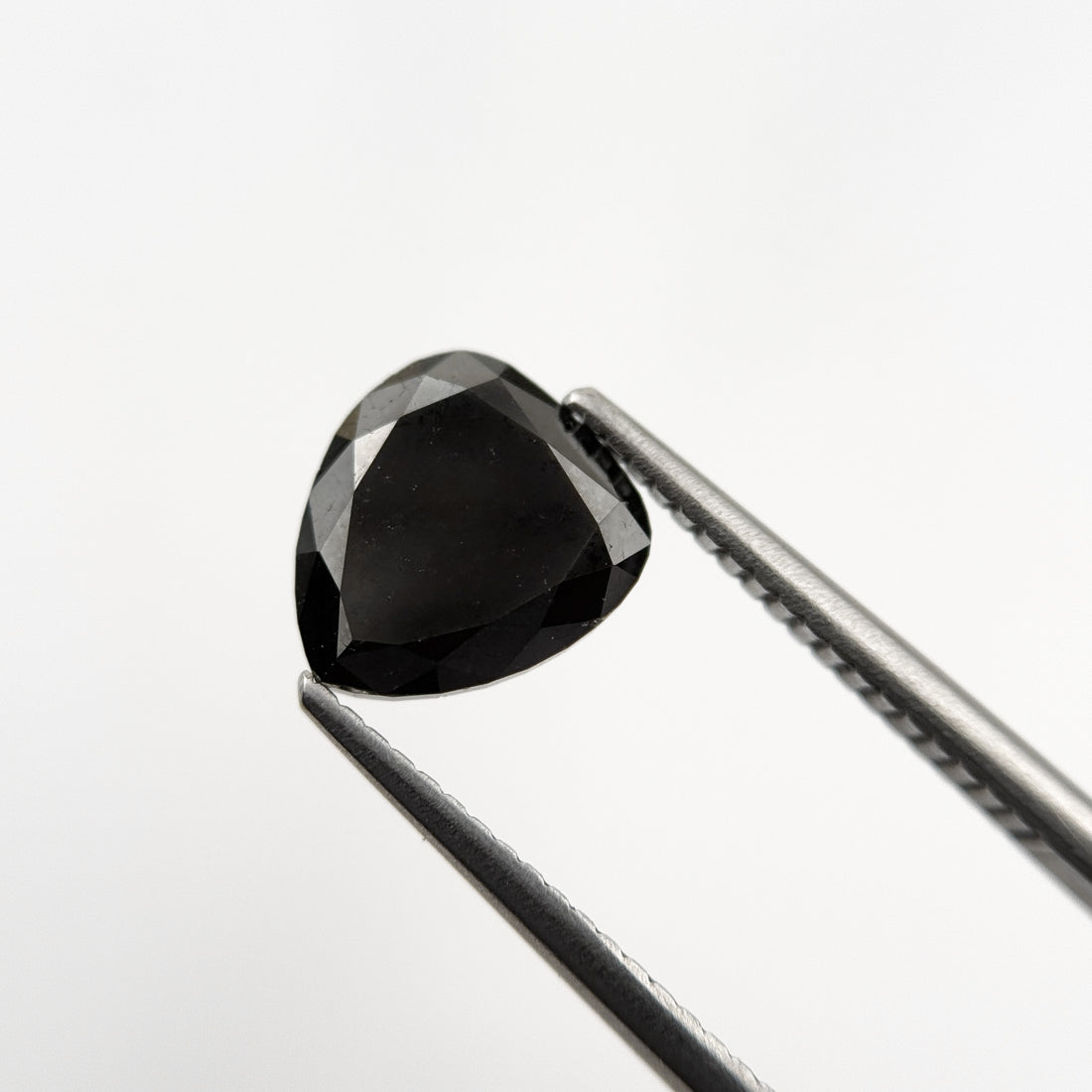2.42 Ct Pear Rose Cut Black Natural Fancy Diamond