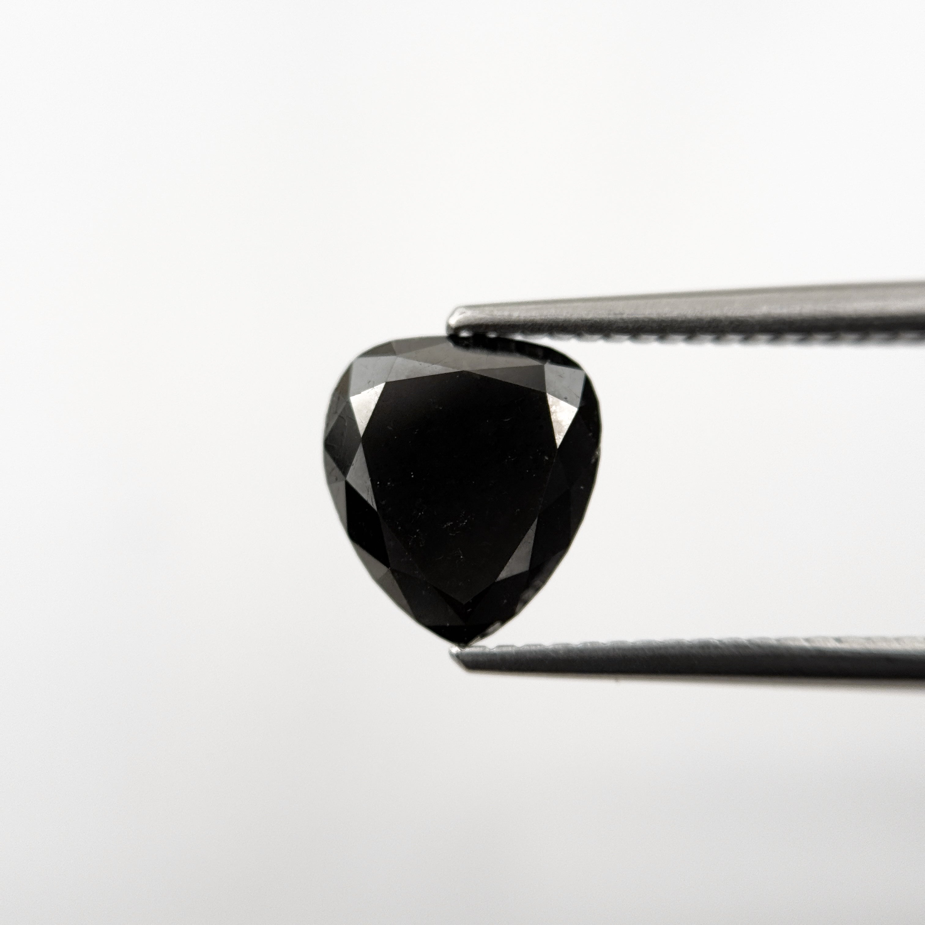 2.42 Ct Pear Rose Cut Black Natural Fancy Diamond