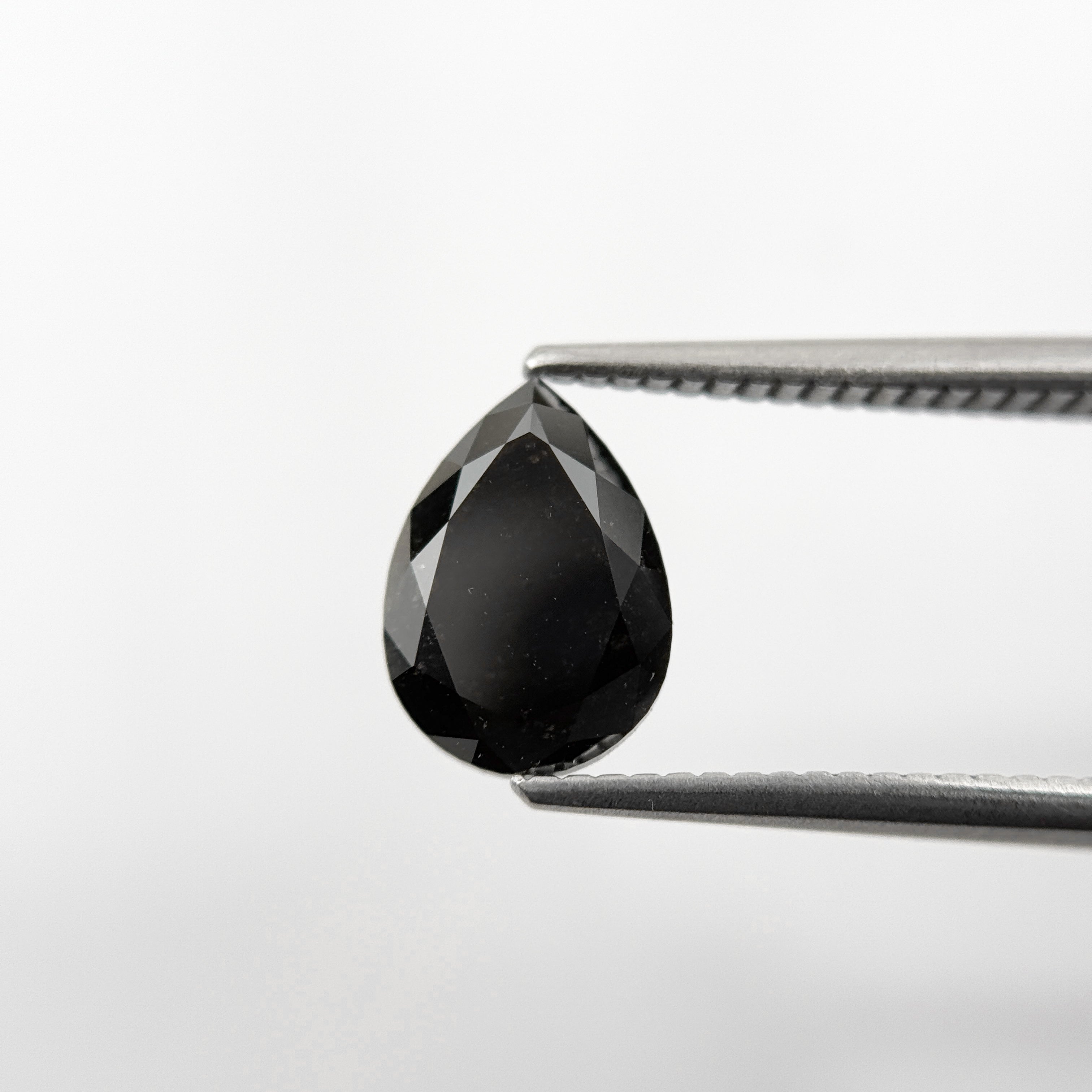 1.97 Ct Pear Rose Cut Black Natural Fancy Diamond