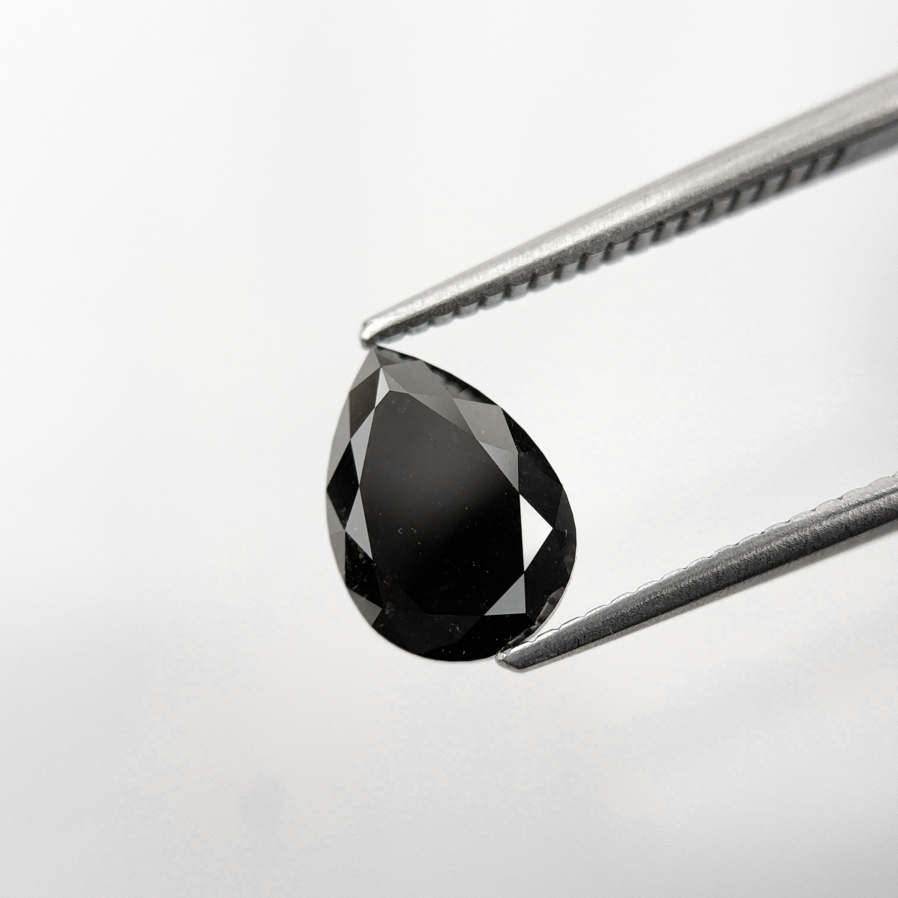 1.97 Ct Pear Rose Cut Black Natural Fancy Diamond