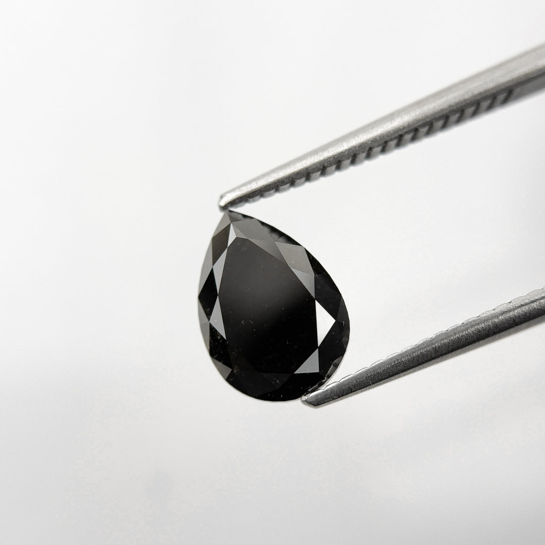 1.97 Ct Pear Rose Cut Black Natural Fancy Diamond
