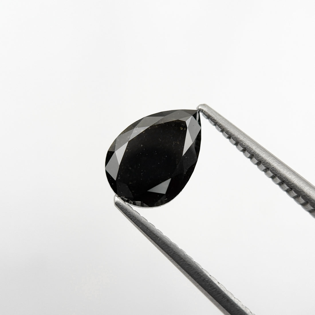 1.97 Ct Pear Rose Cut Black Natural Fancy Diamond