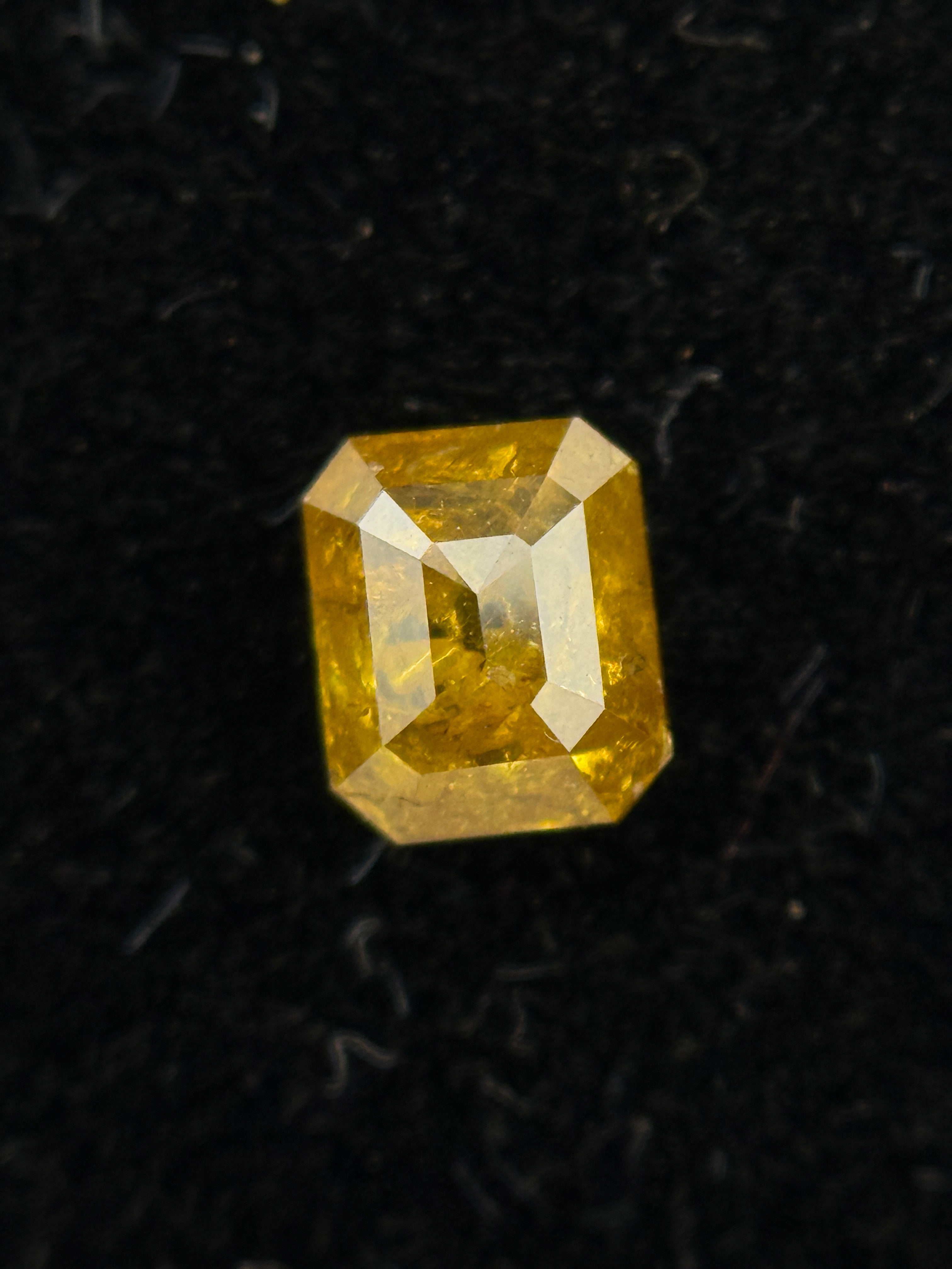 0.41 Ct Emerald Rose Cut Yellow Natural Fancy Diamond