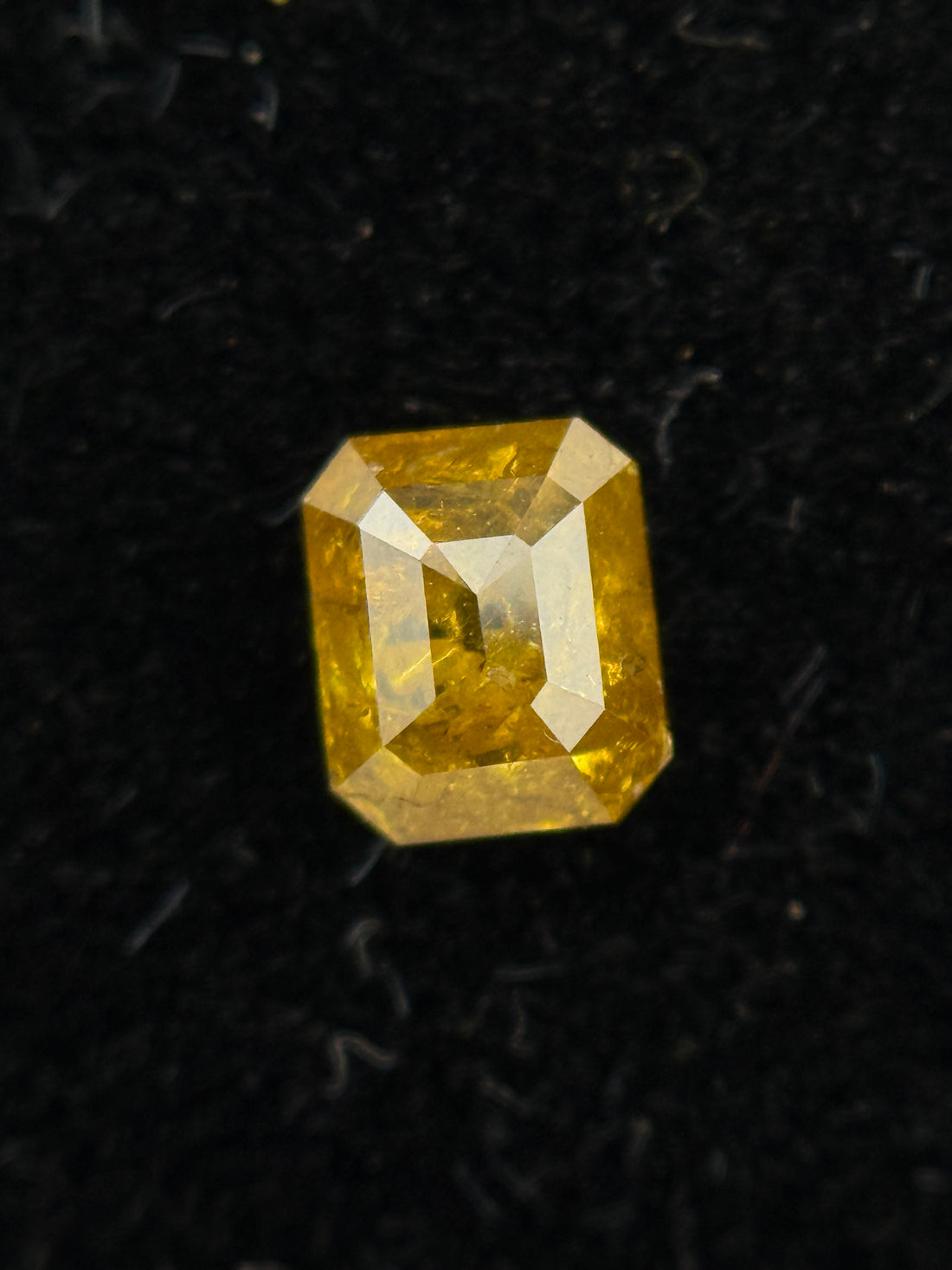0.41 Ct Emerald Rose Cut Yellow Natural Fancy Diamond