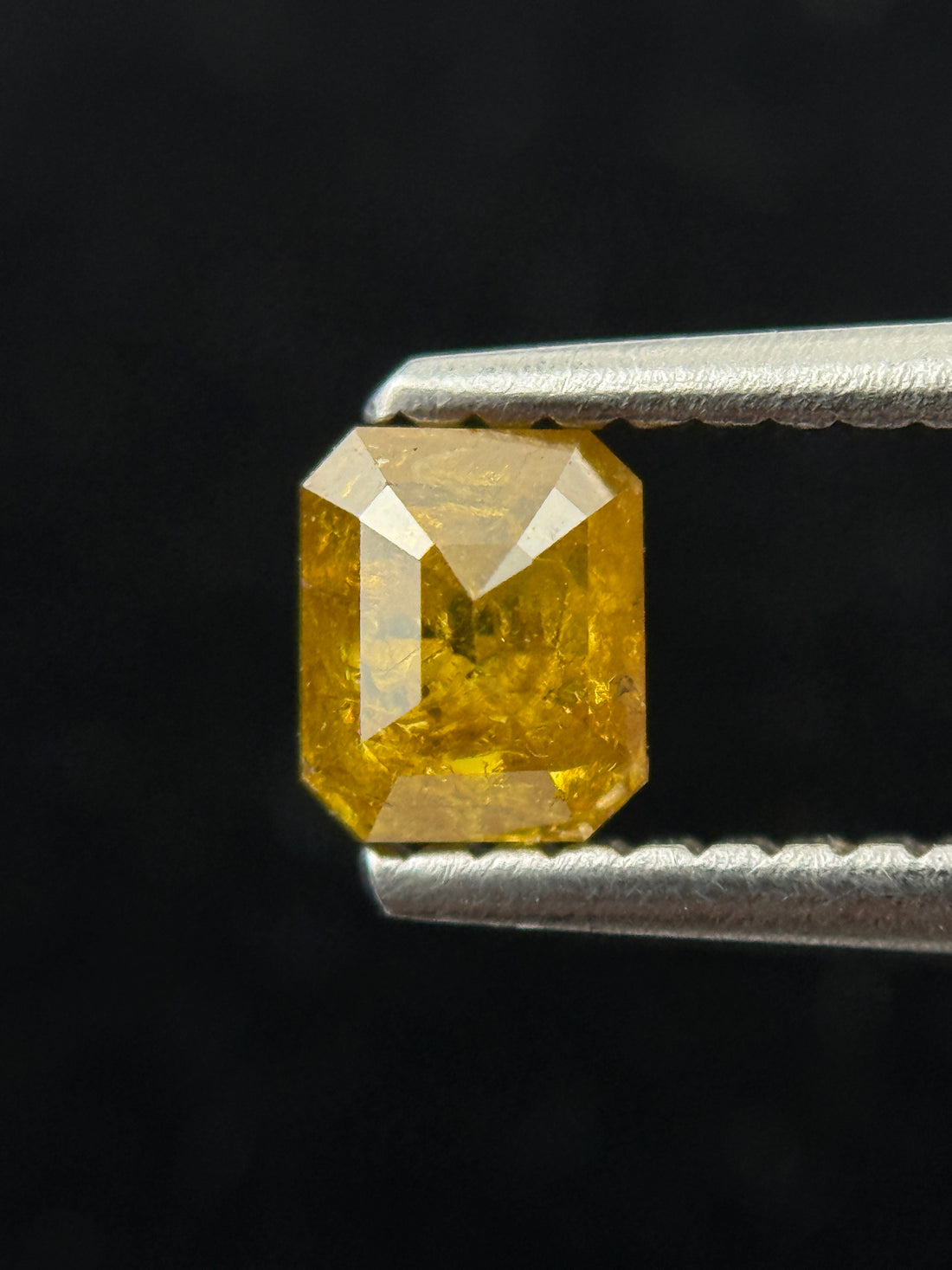 0.41 Ct Emerald Rose Cut Yellow Natural Fancy Diamond