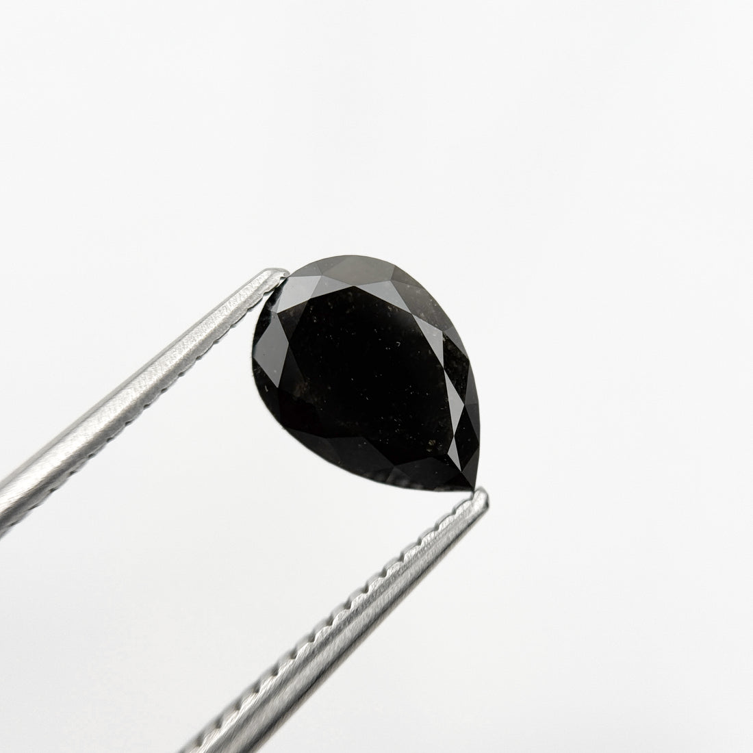 1.97 Ct Pear Rose Cut Black Natural Fancy Diamond