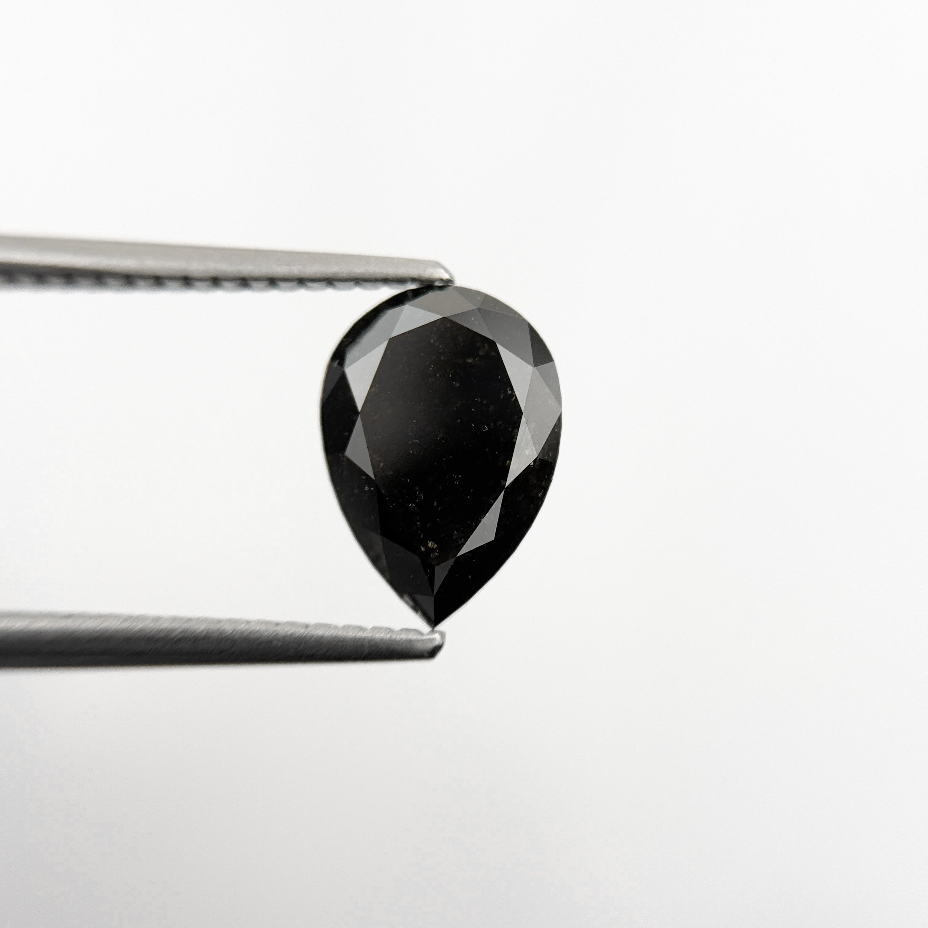 1.97 Ct Pear Rose Cut Black Natural Fancy Diamond