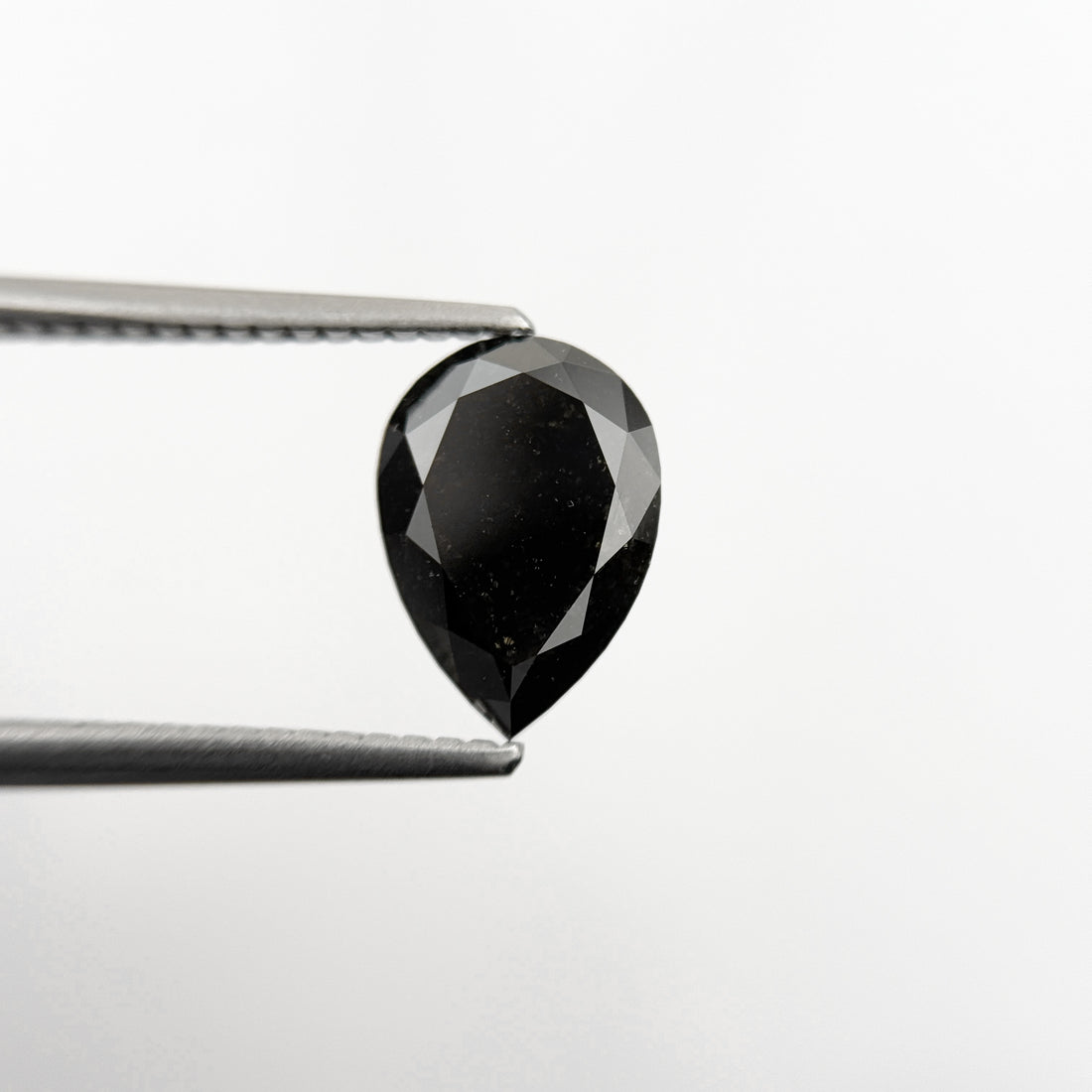 1.97 Ct Pear Rose Cut Black Natural Fancy Diamond