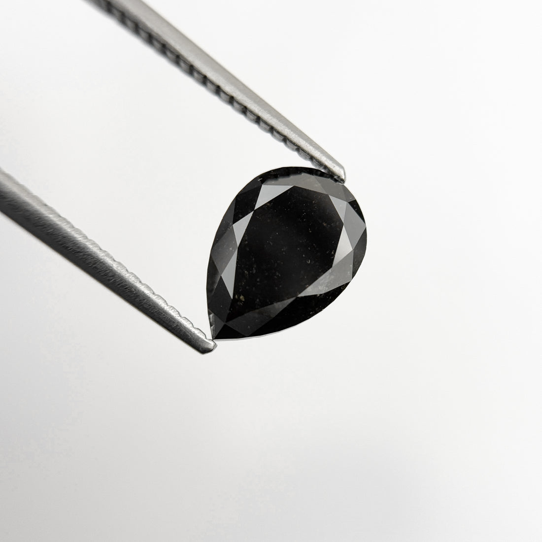 1.97 Ct Pear Rose Cut Black Natural Fancy Diamond
