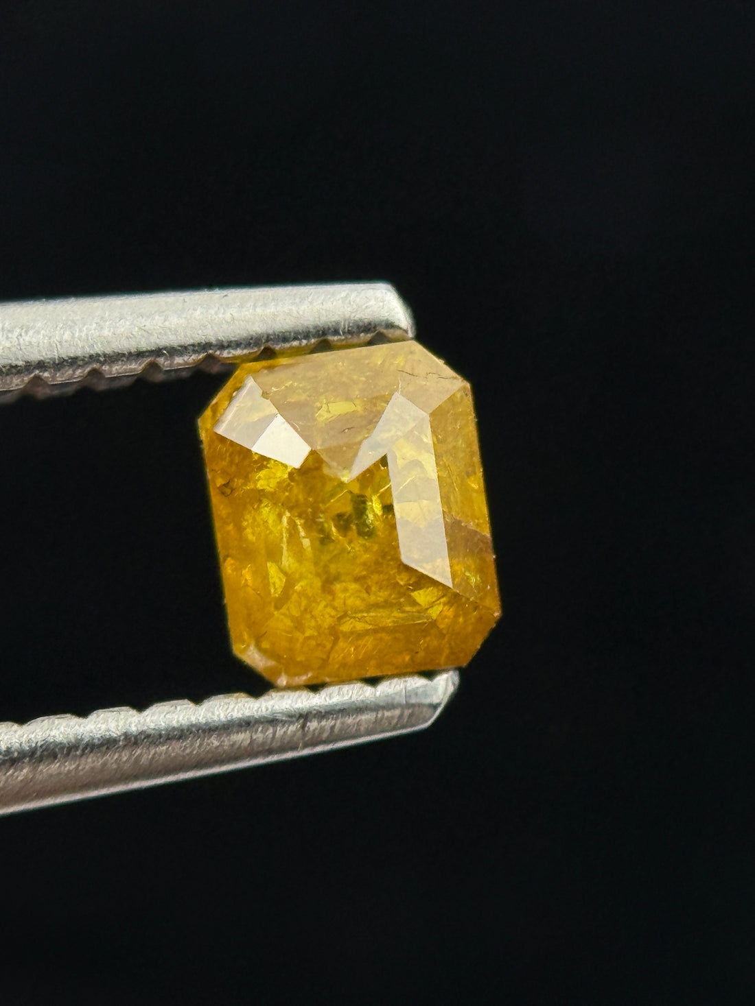 0.41 Ct Emerald Rose Cut Yellow Natural Fancy Diamond