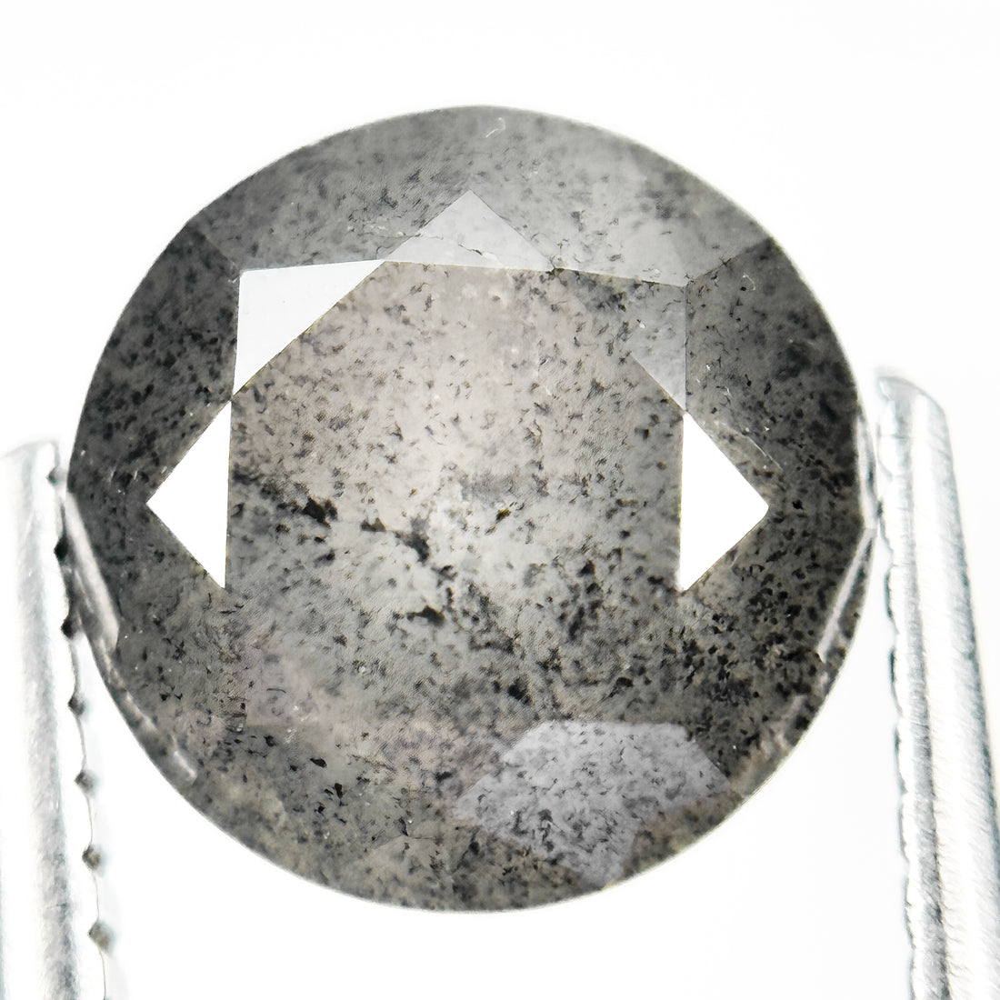 3.10 Ct Round Brilliant Cut Grey Natural Salt and Pepper Diamond