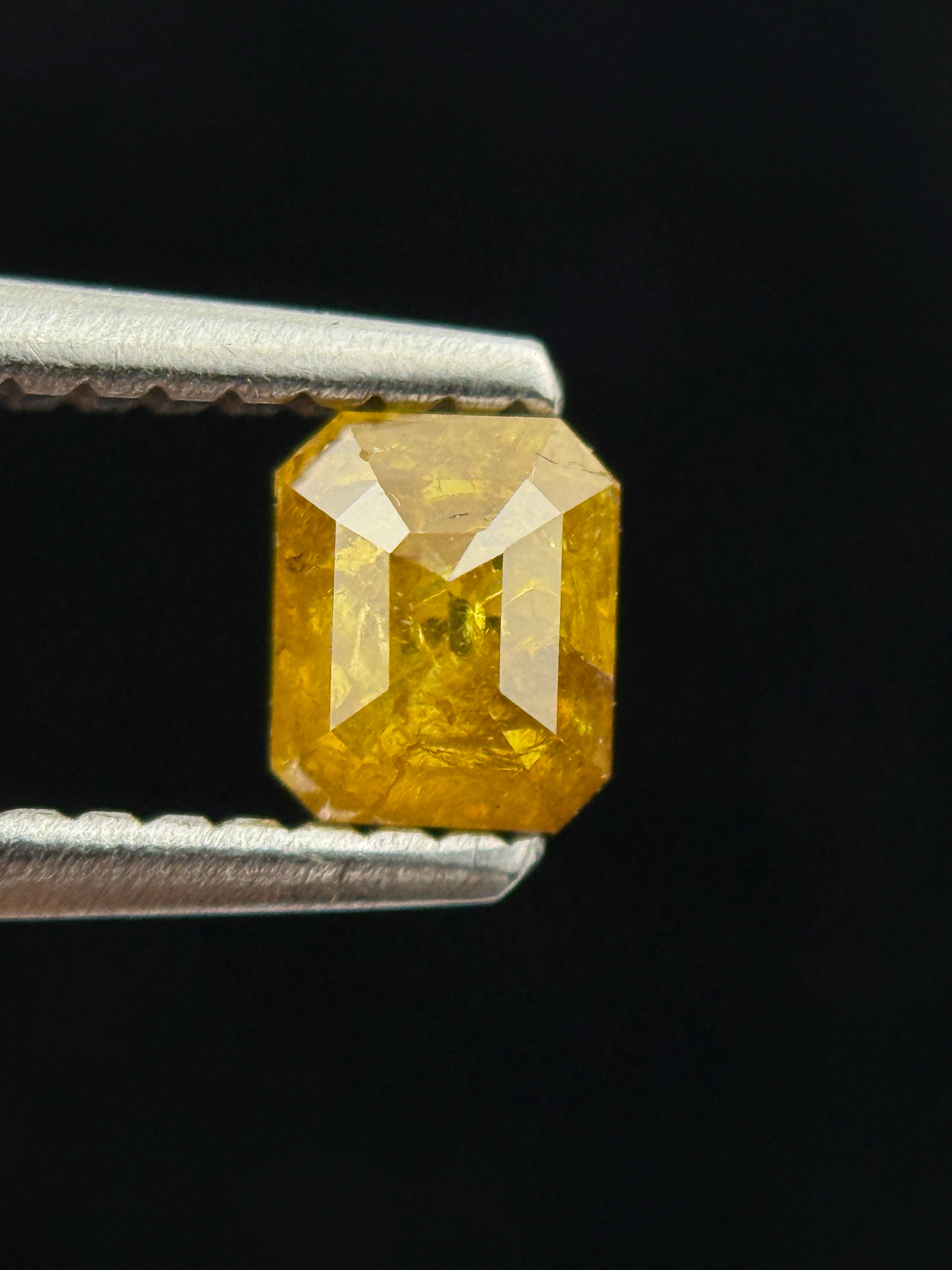 0.41 Ct Emerald Rose Cut Yellow Natural Fancy Diamond