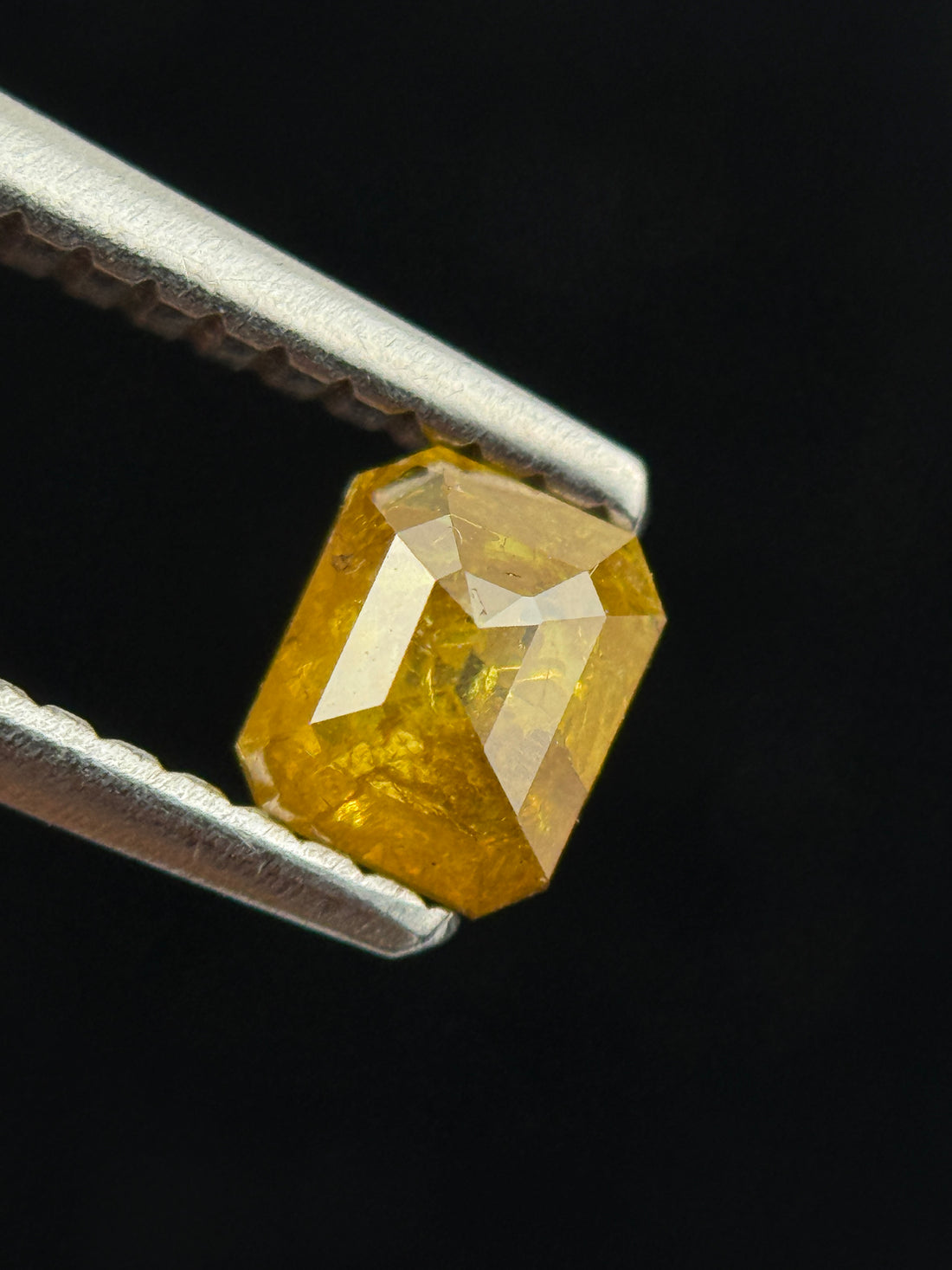 0.41 Ct Emerald Rose Cut Yellow Natural Fancy Diamond