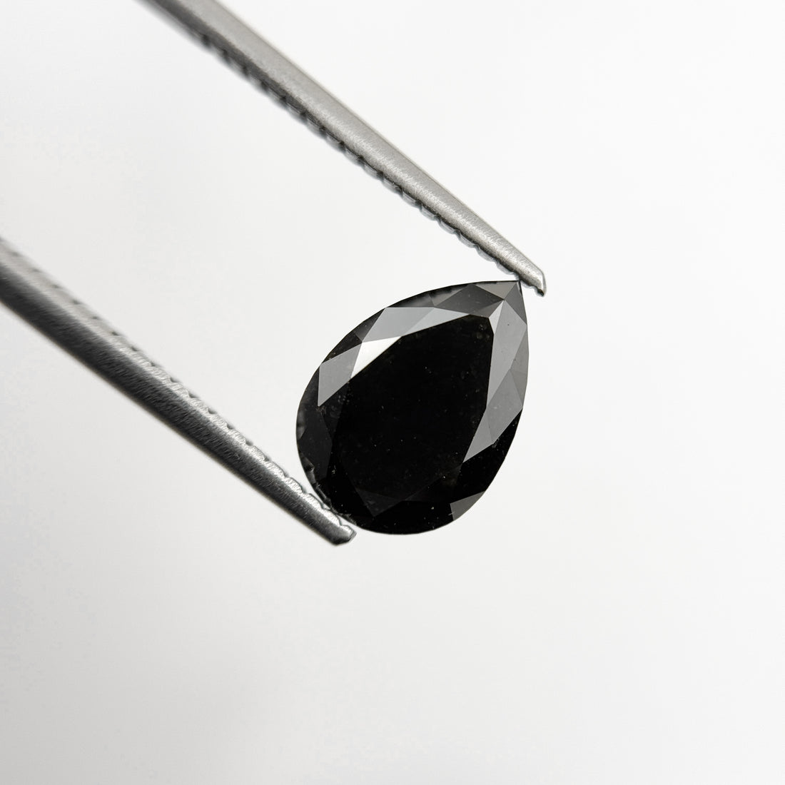 1.97 Ct Pear Rose Cut Black Natural Fancy Diamond