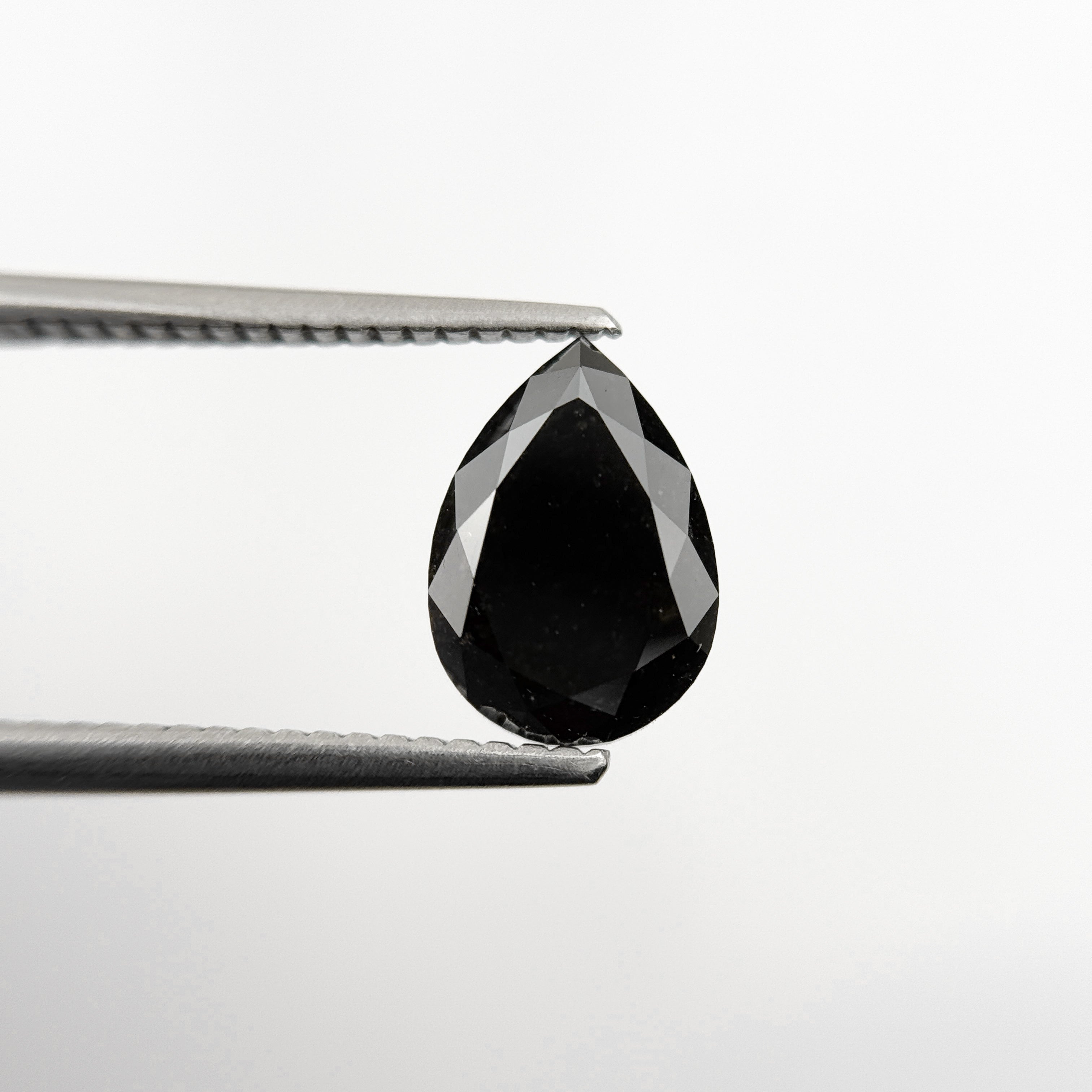 1.97 Ct Pear Rose Cut Black Natural Fancy Diamond