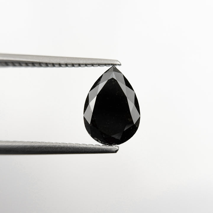 1.97 Ct Pear Rose Cut Black Natural Fancy Diamond